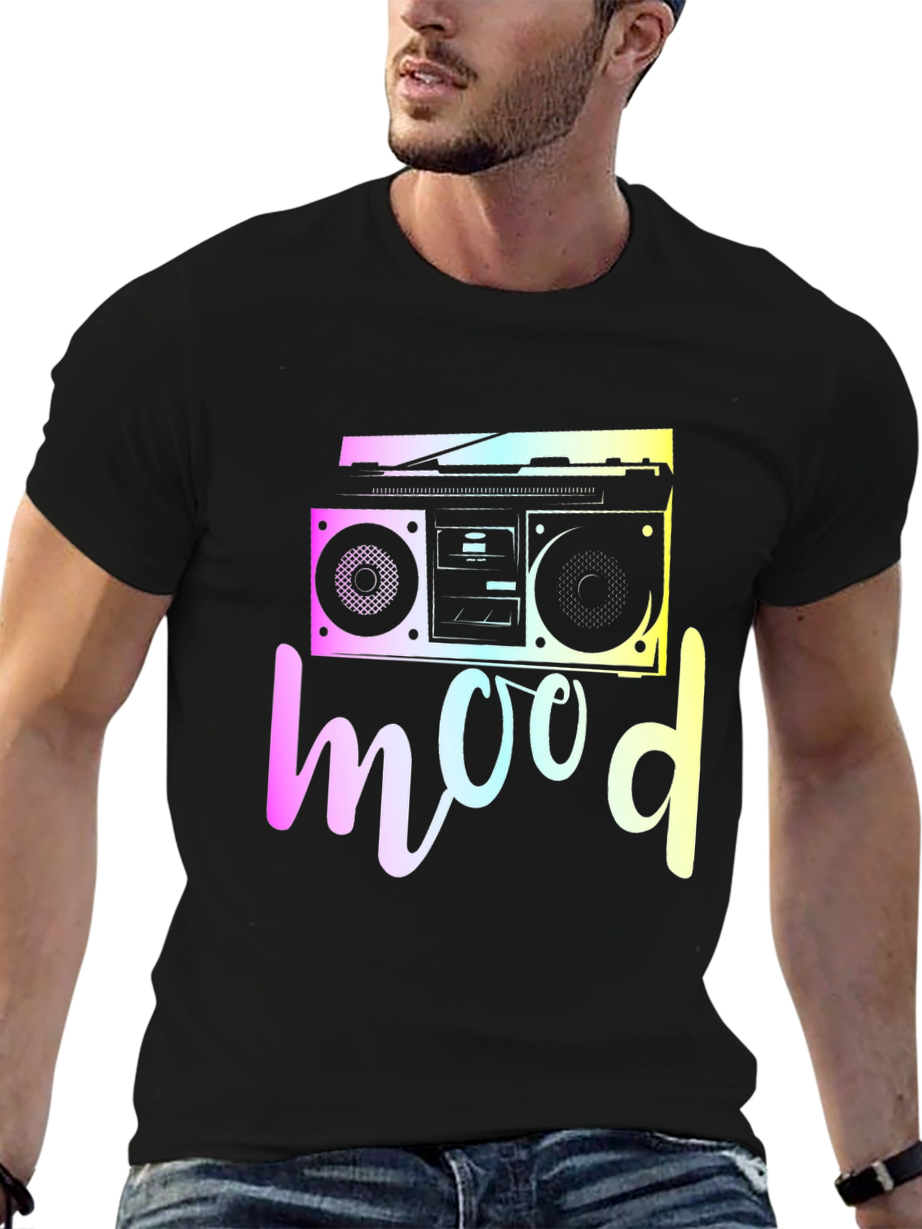 Retro Mood T-Shirt - Boombox Graphic Tee