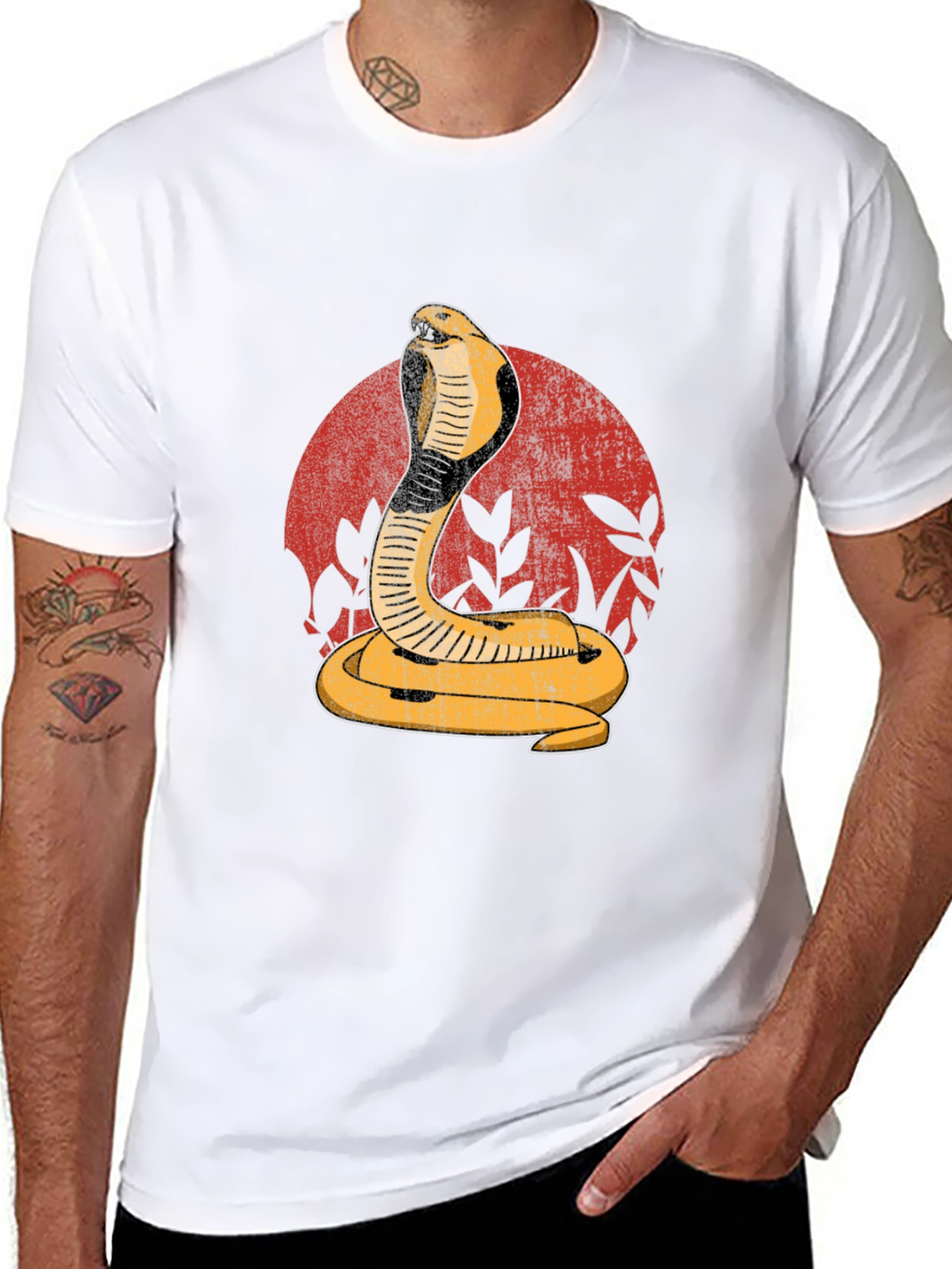 Cobra Graphic Print Mens Black T-Shirt