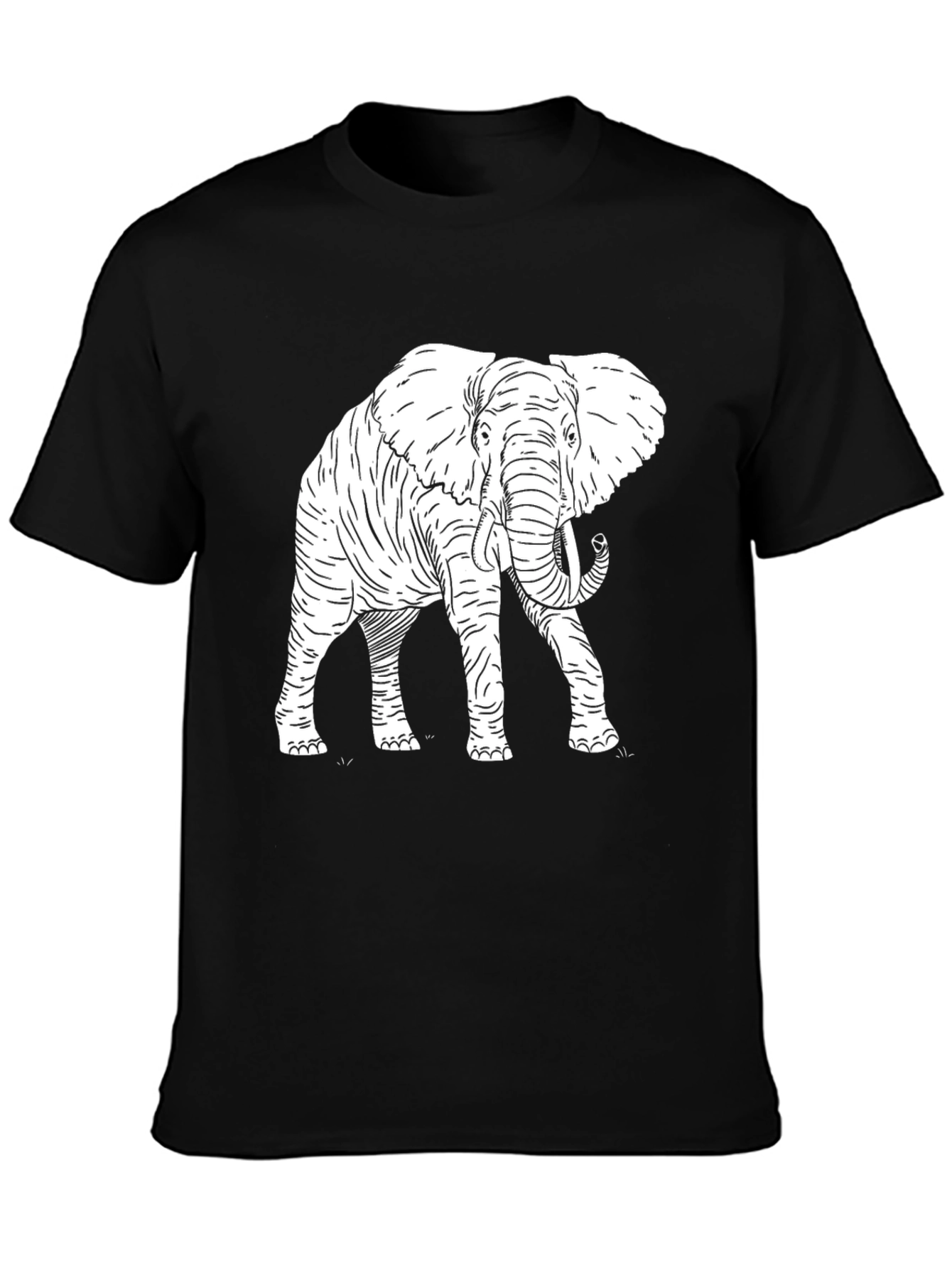Elephant Graphic Tee - Stylish Black Cotton T-Shirt