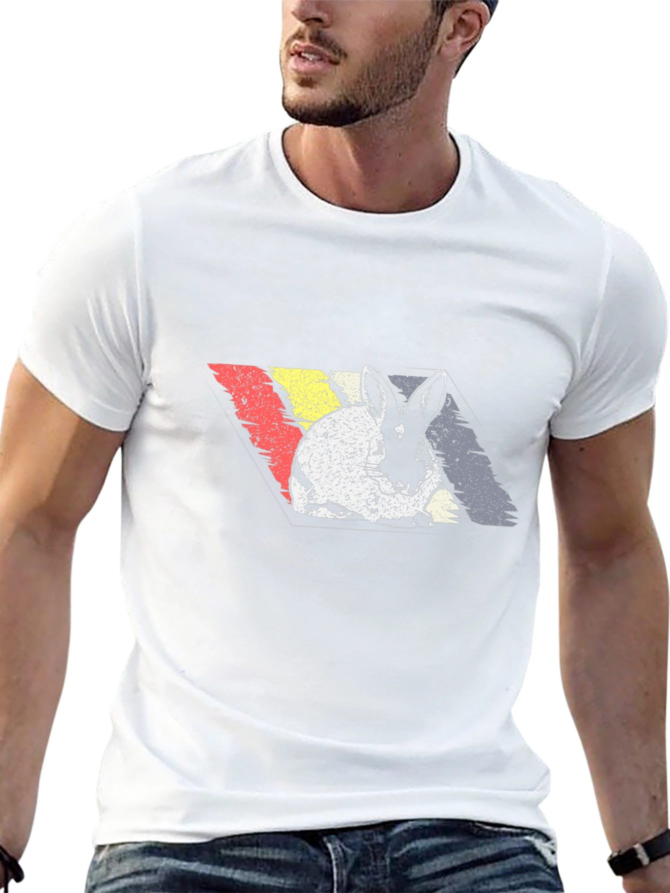 Retro Rabbit Graphic Tee - Unisex Cotton T-Shirt