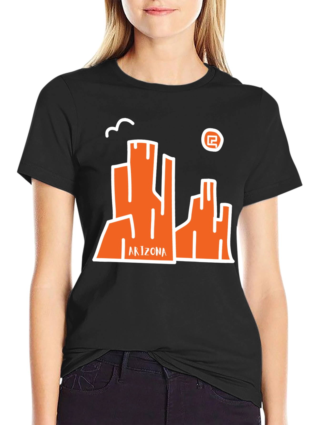 Arizona Graphic Tee - Black Cotton Casual T-Shirt