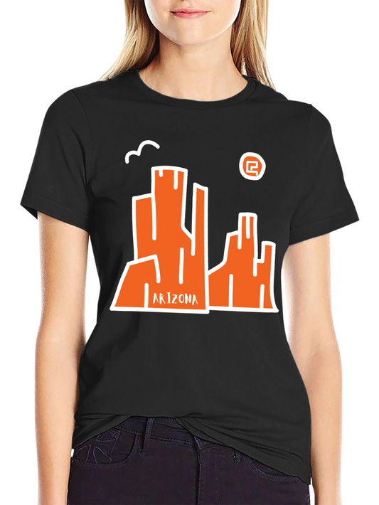 Arizona Graphic Tee - Black Cotton Casual T-Shirt