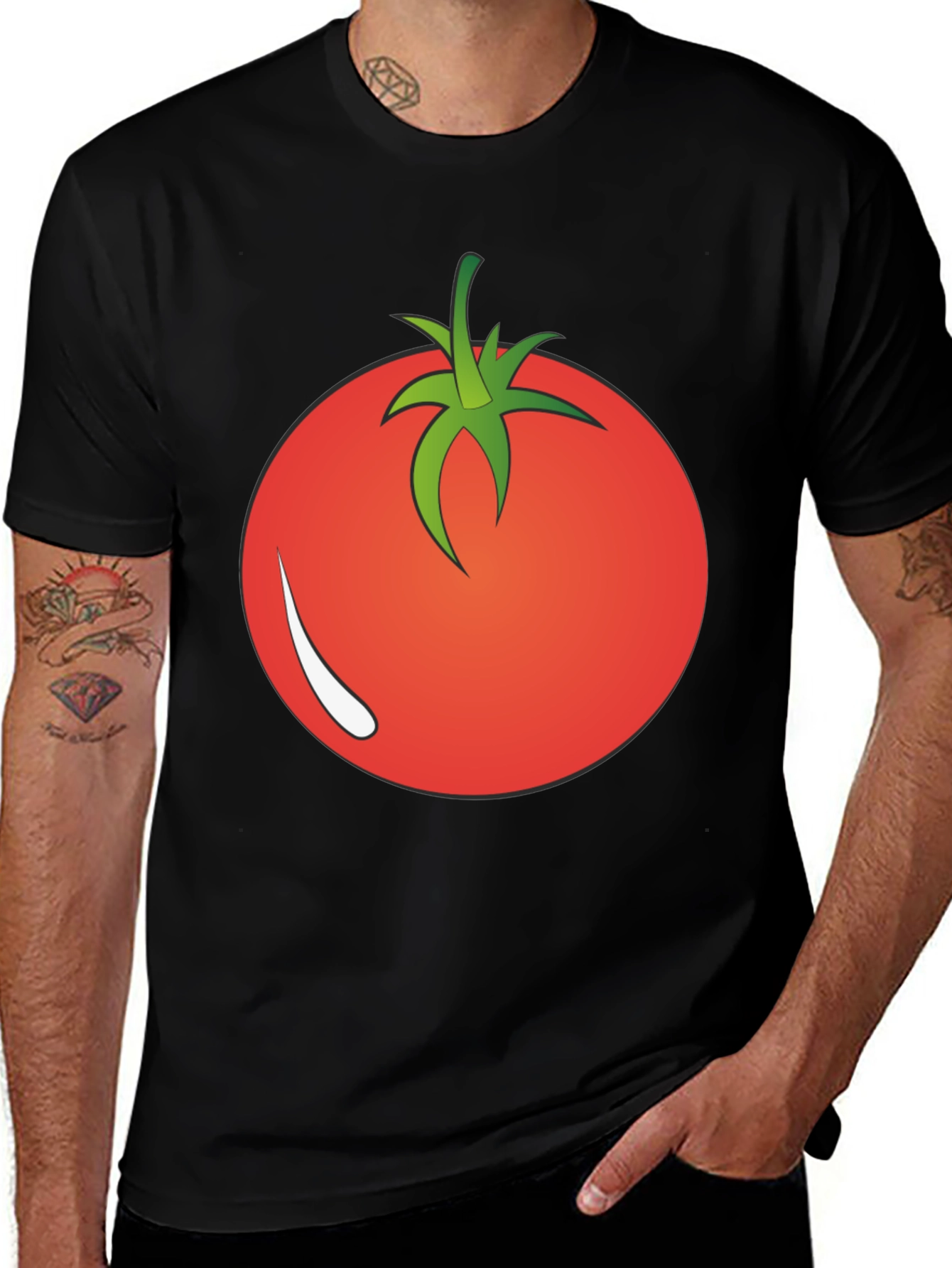 Tomato Graphic Black T-Shirt
