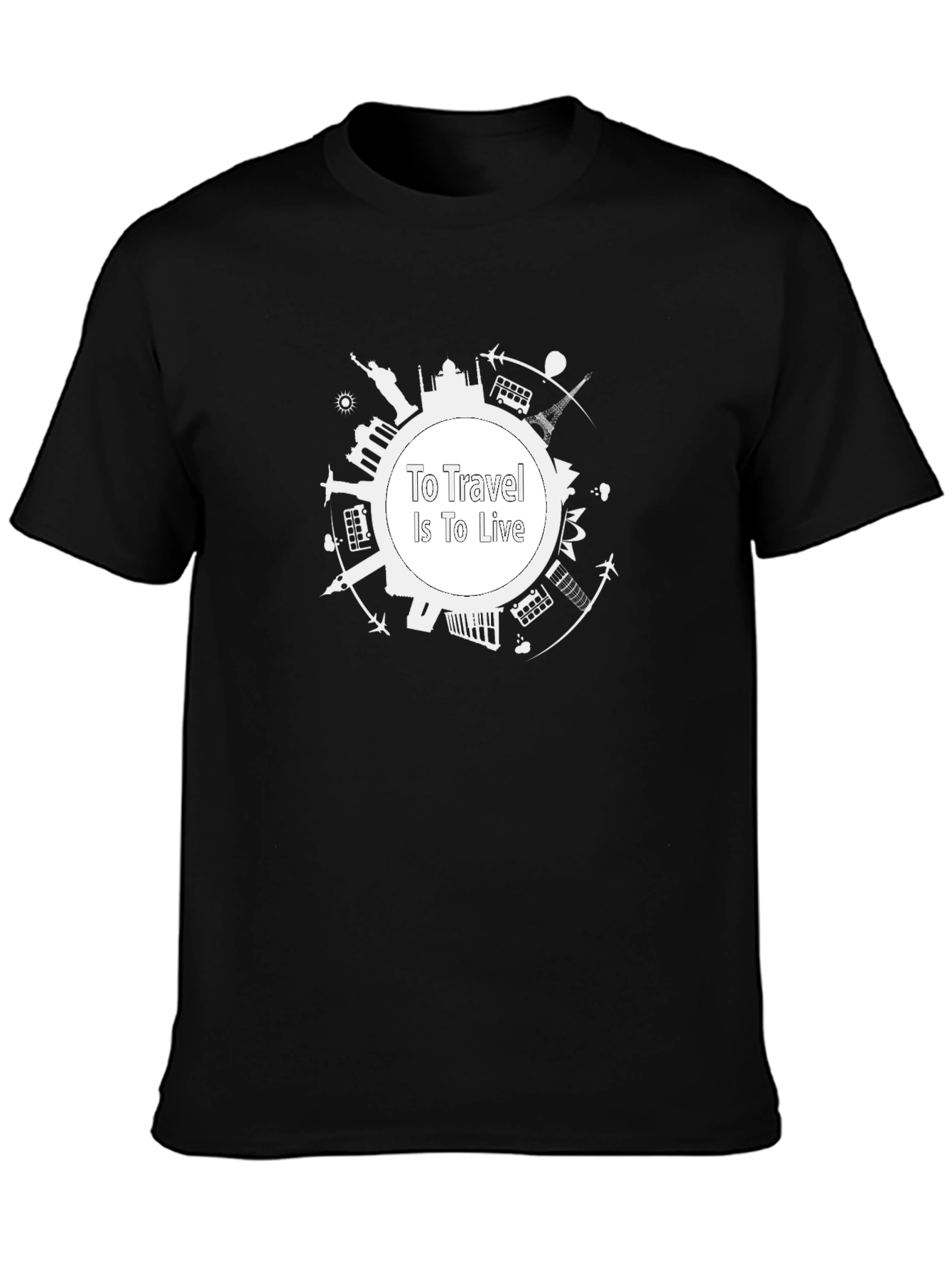 To Travel is To Live Black Graphic Tee