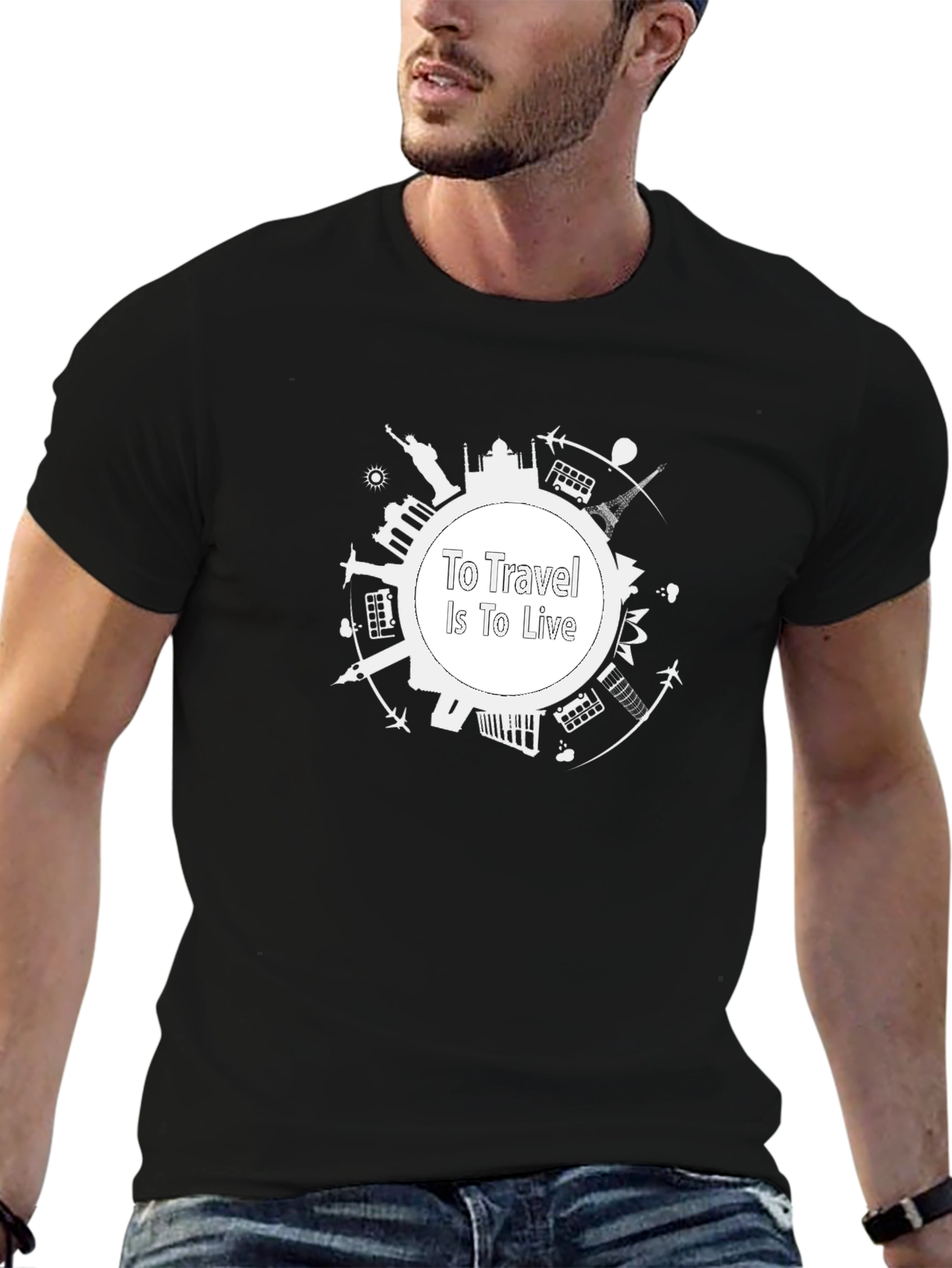To Travel is To Live Black Graphic Tee