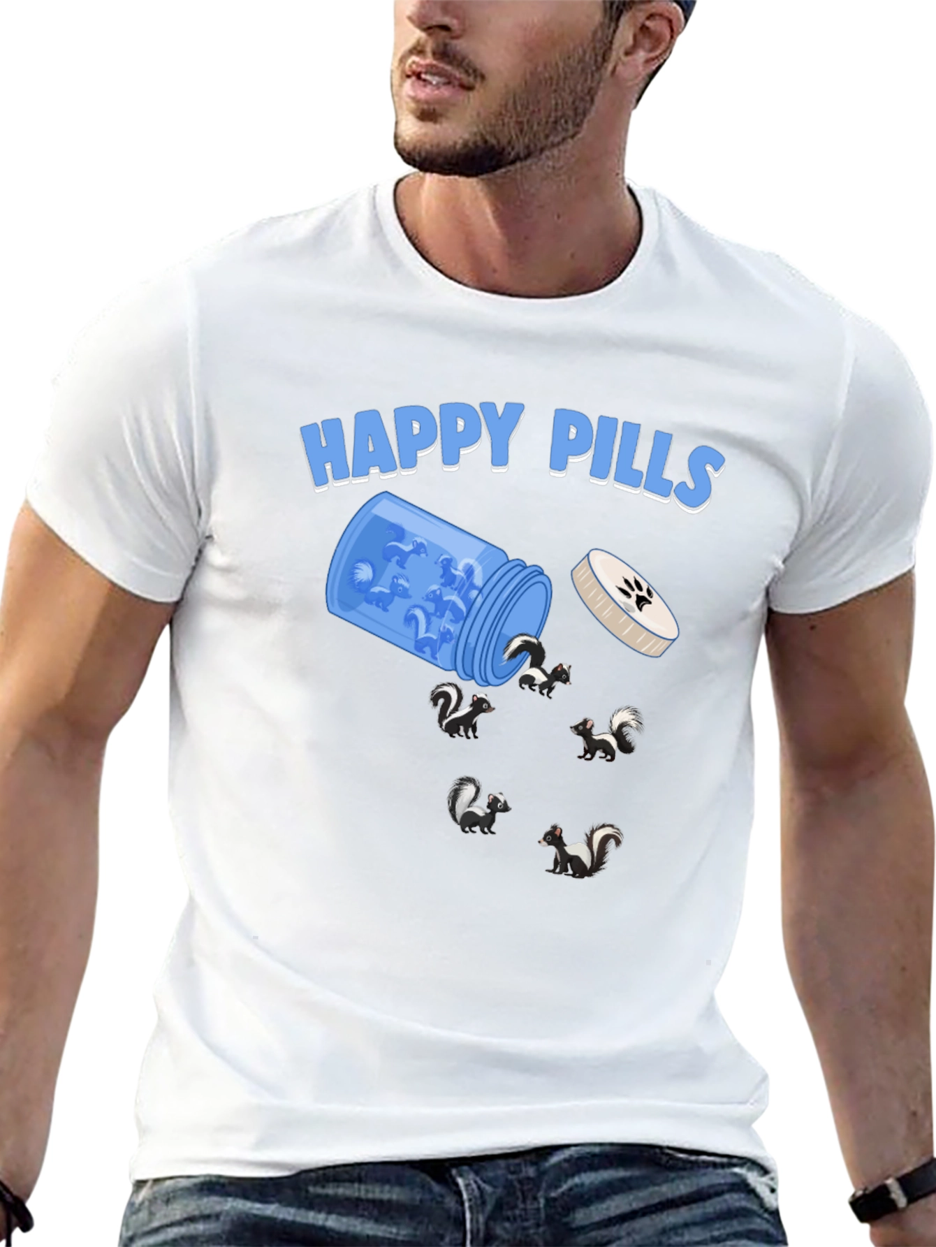 Happy Pills Skunk Graphic T-Shirt