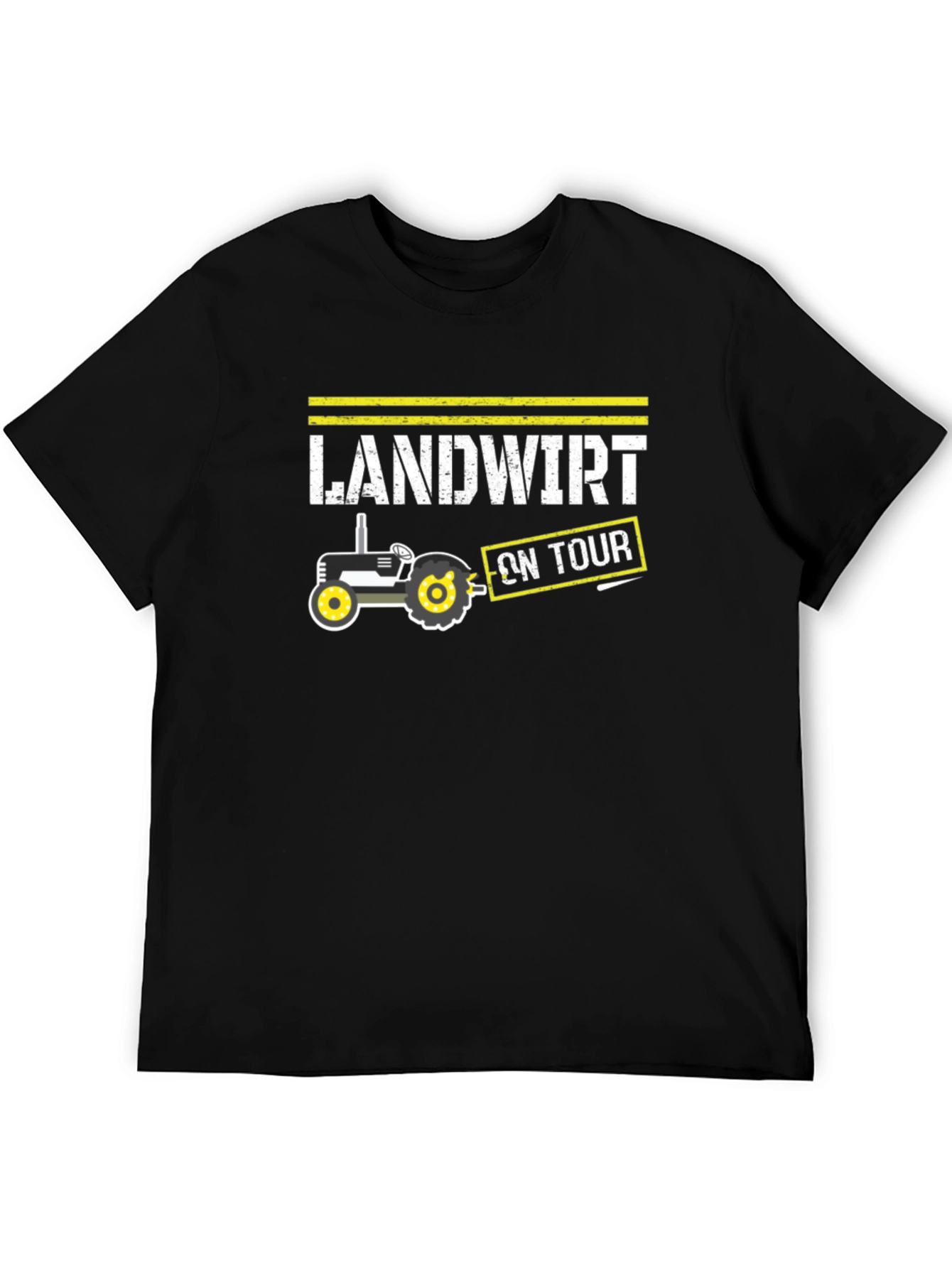 Landwirt On Tour Black T-Shirt - Tractor Design