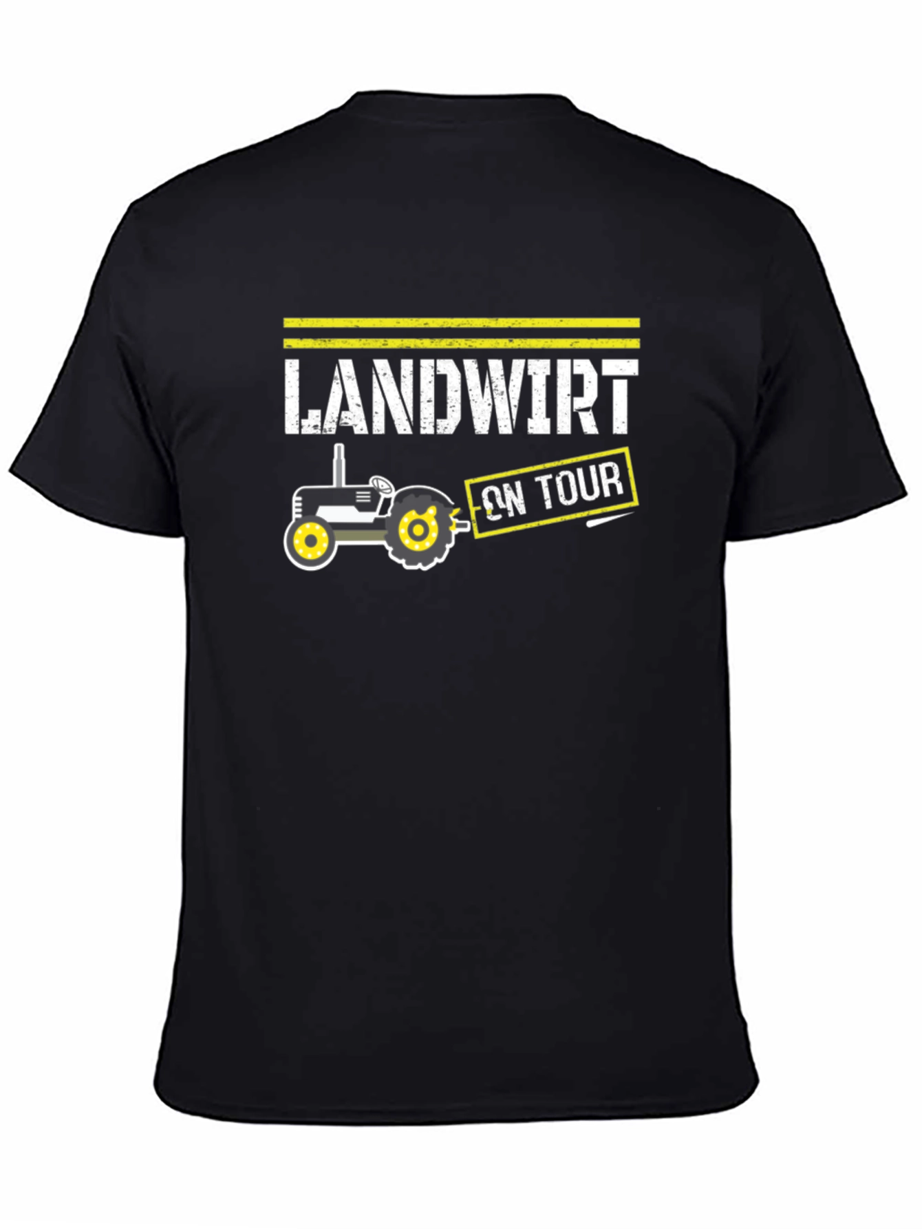 Landwirt On Tour Black T-Shirt - Tractor Design