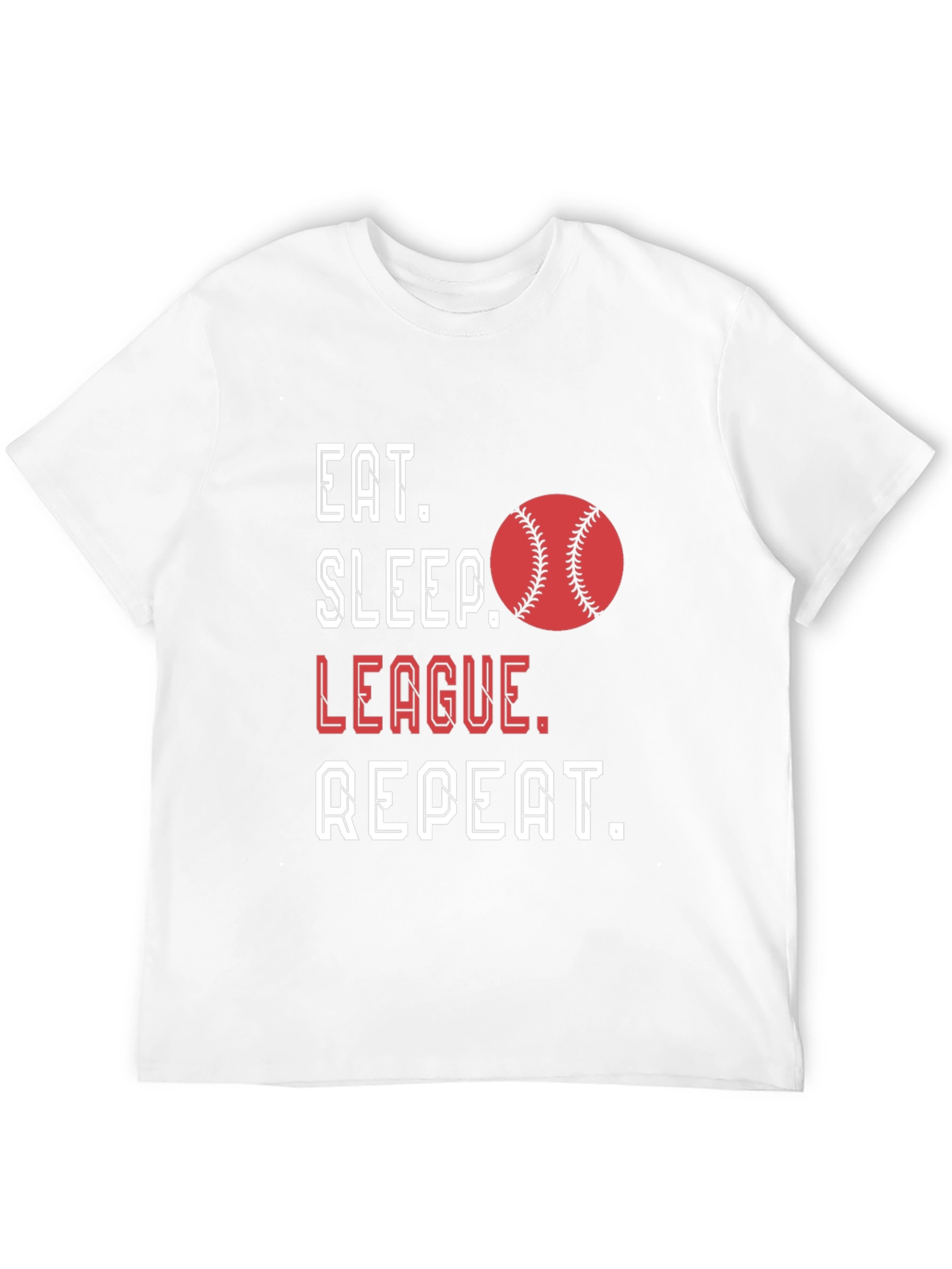 Eat Sleep League Repeat Baseball Graphic T-Shirt