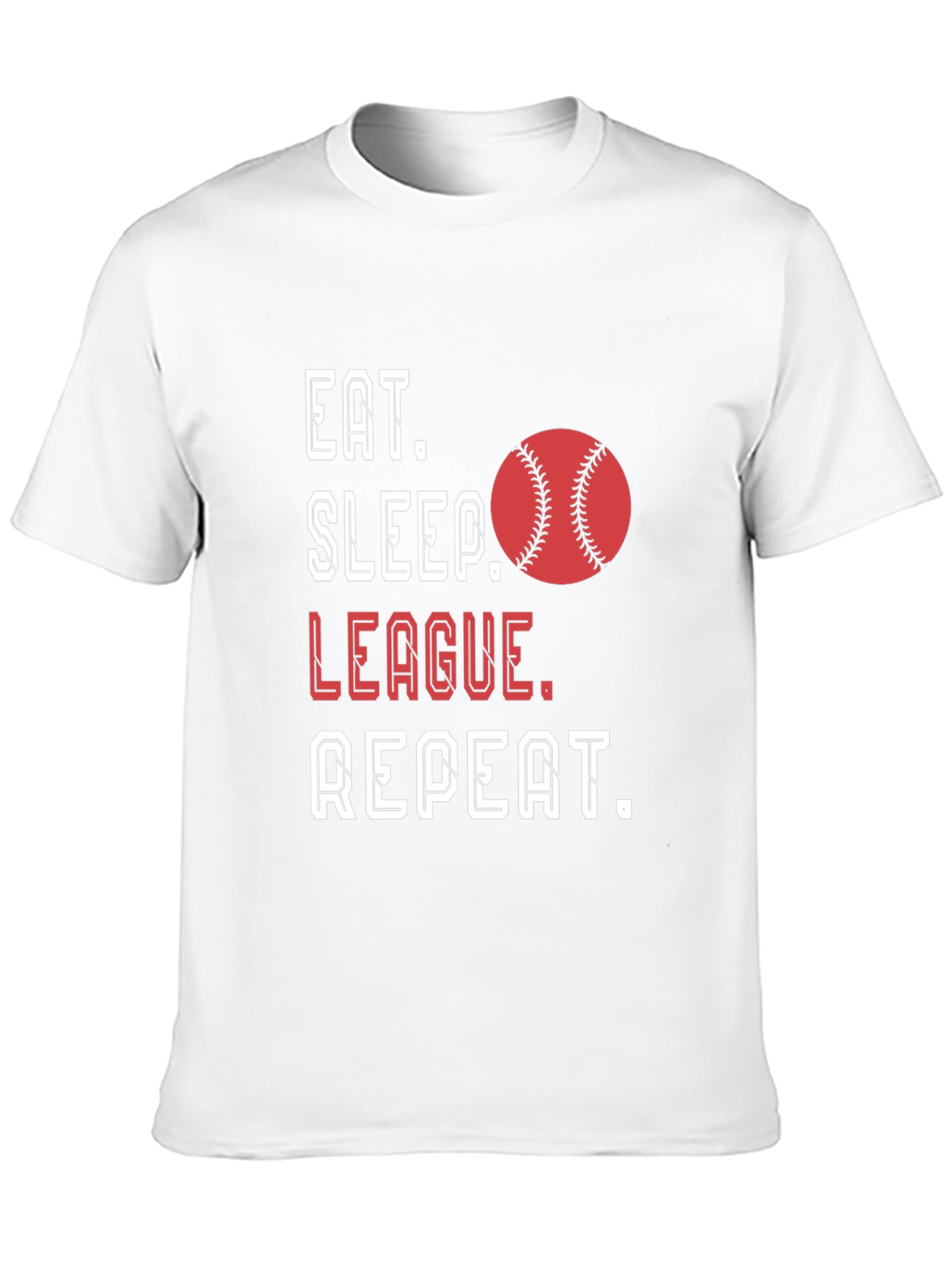 Eat Sleep League Repeat Baseball Graphic T-Shirt