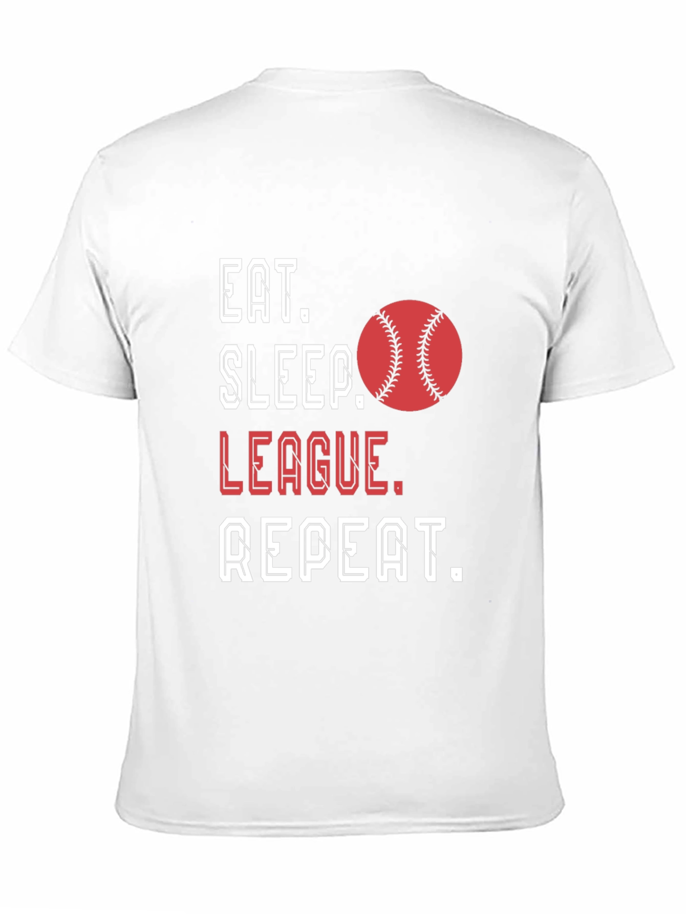 Eat Sleep League Repeat Baseball Graphic T-Shirt
