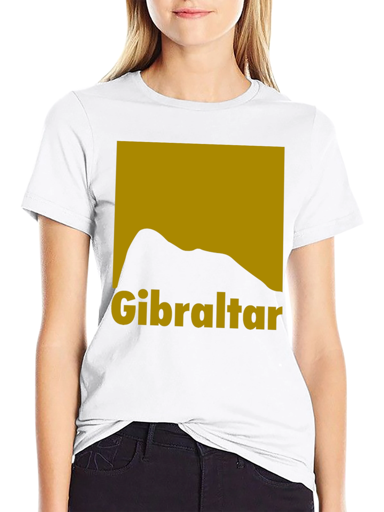 Gibraltar Rock Silhouette Graphic Tee - Black Cotton