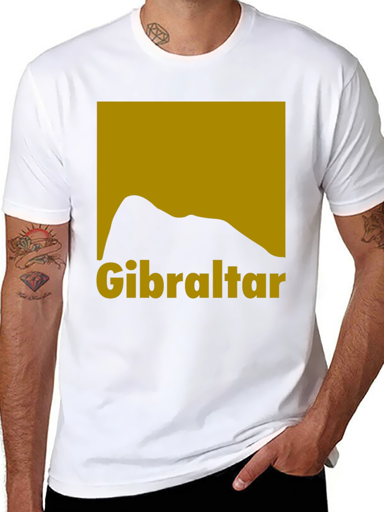 Gibraltar Rock Silhouette Graphic Tee - Black Cotton