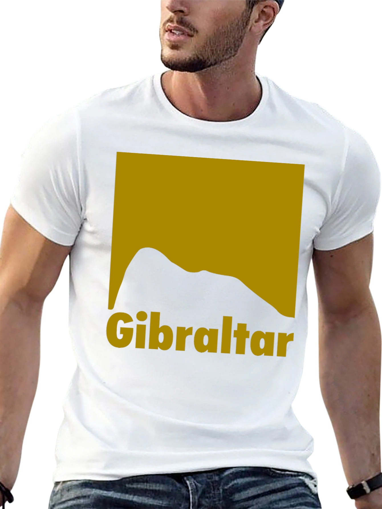 Gibraltar Rock Silhouette Graphic Tee - Black Cotton