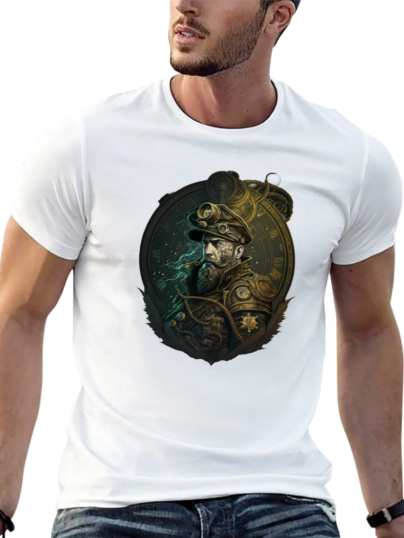 Steampunk Captain Graphic Tee - Unique Design