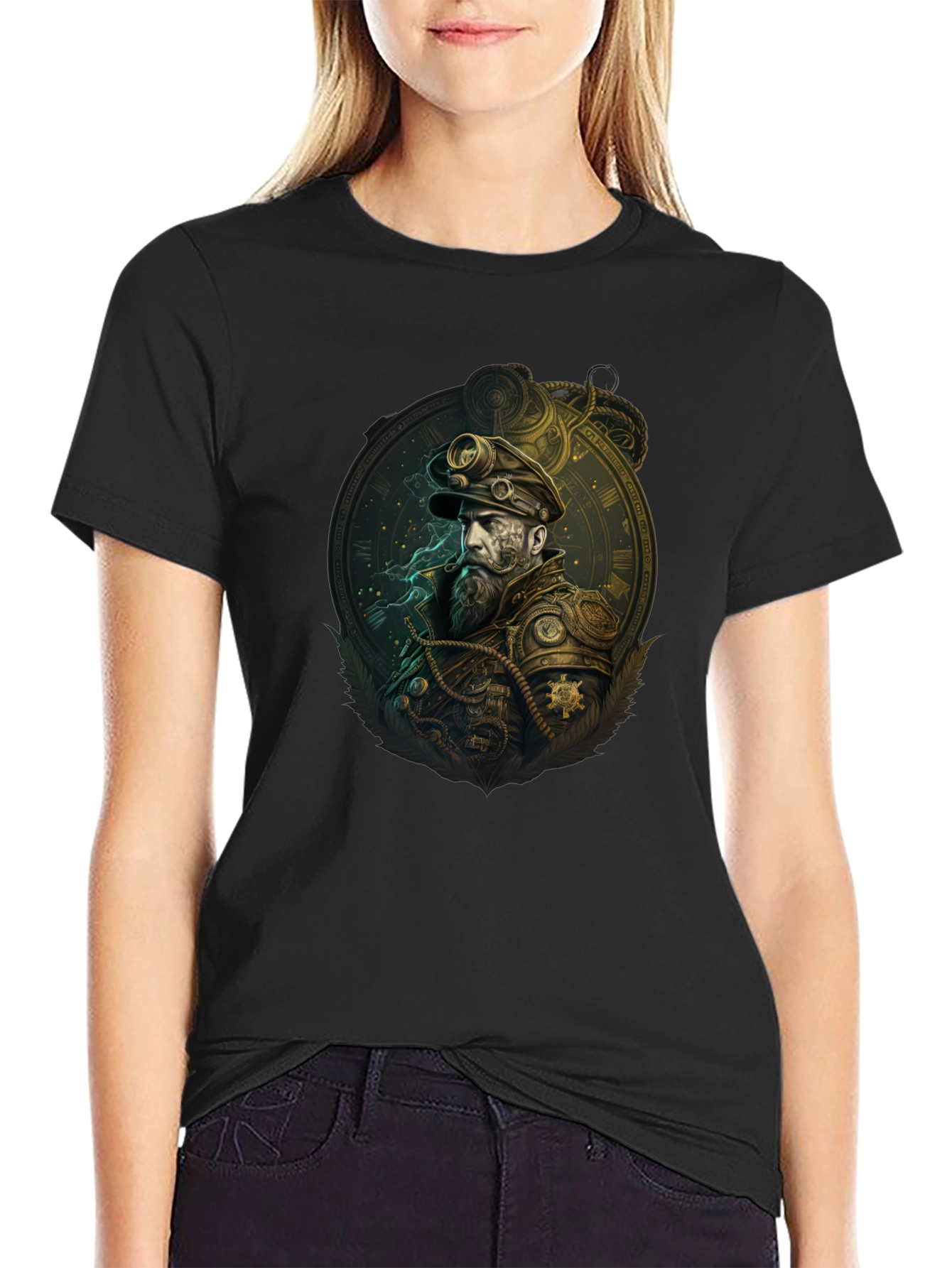 Steampunk Captain Graphic Tee - Unique Design