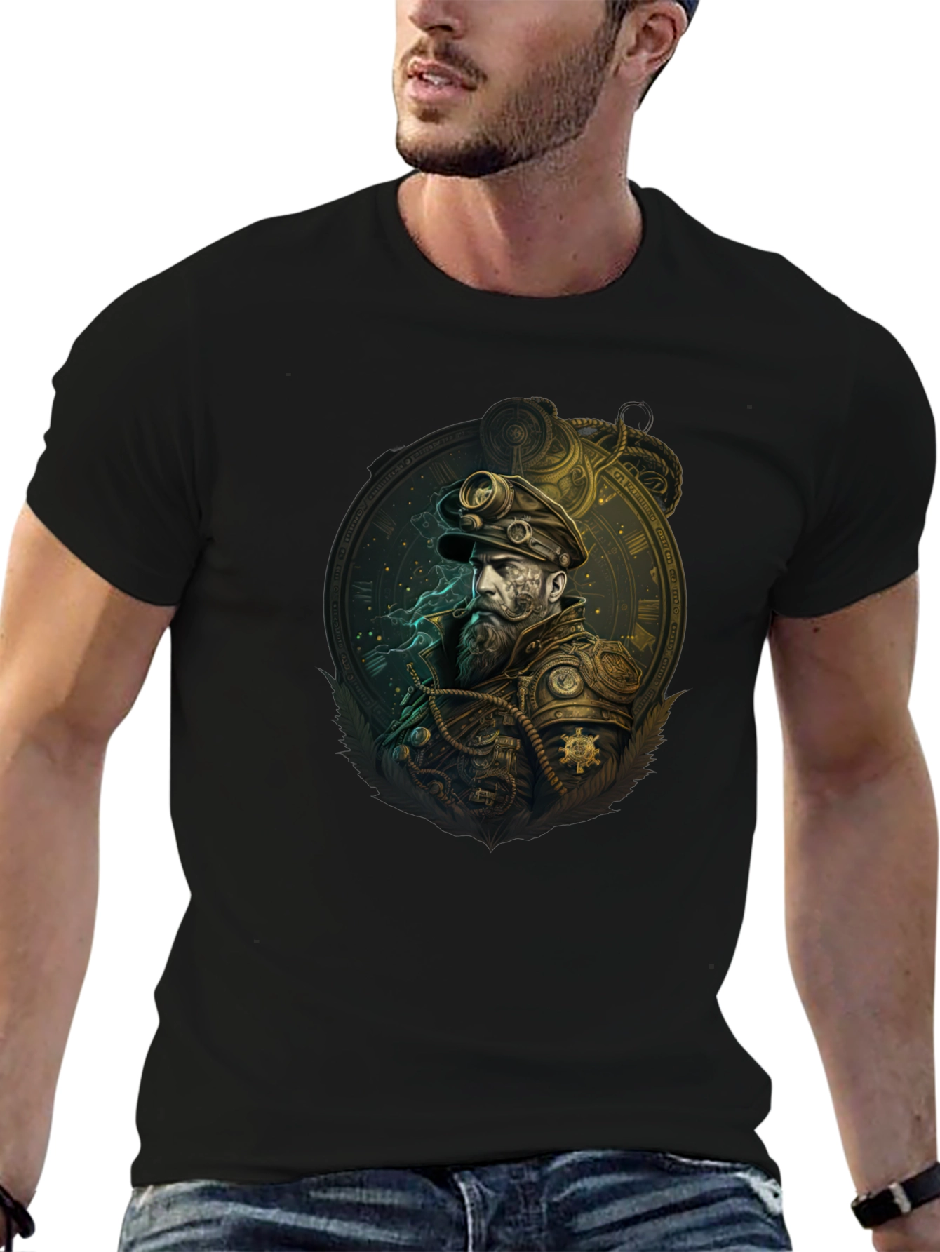 Steampunk Captain Graphic Tee - Unique Design
