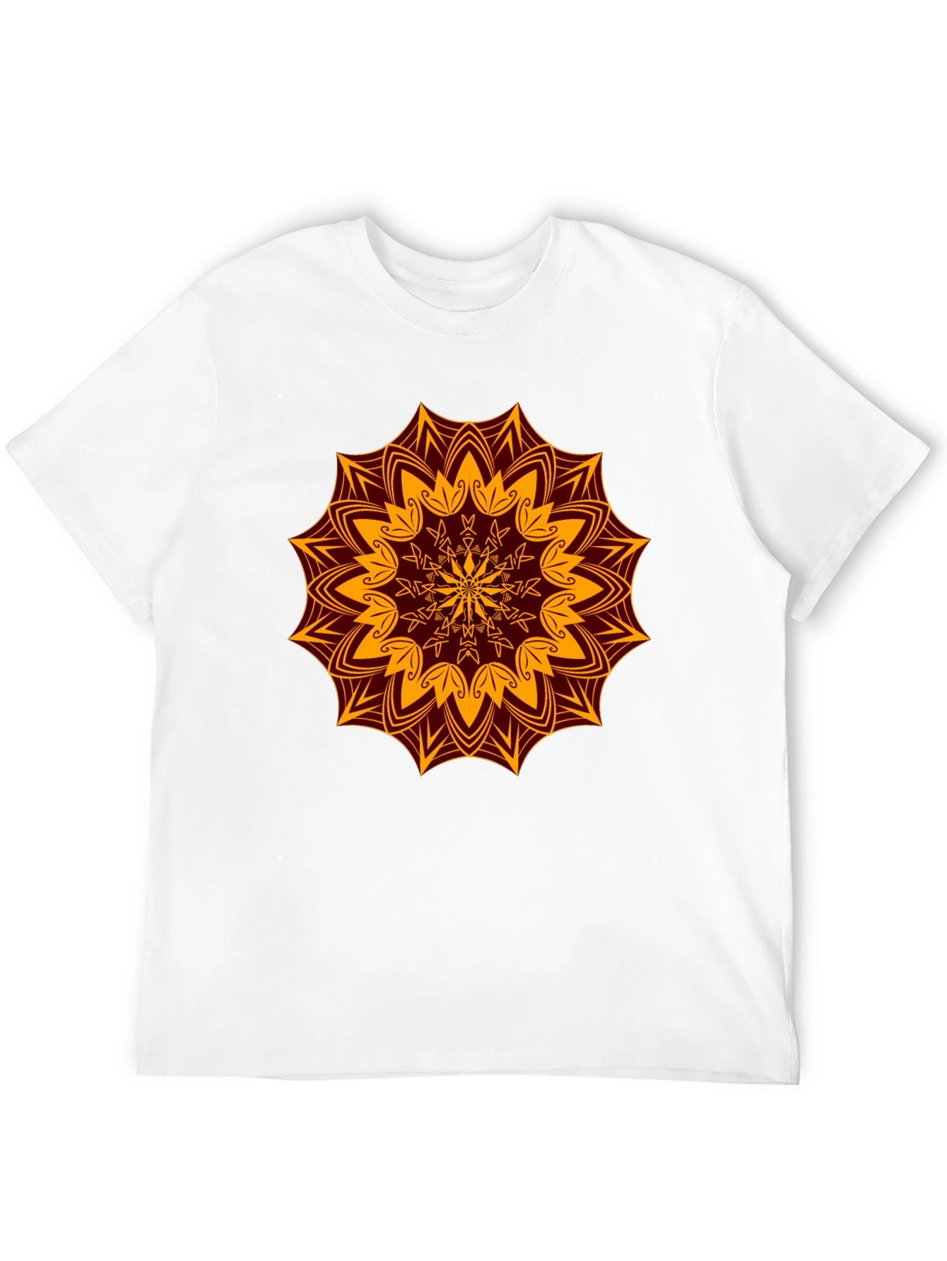 Floral Mandala Print Black T-Shirt