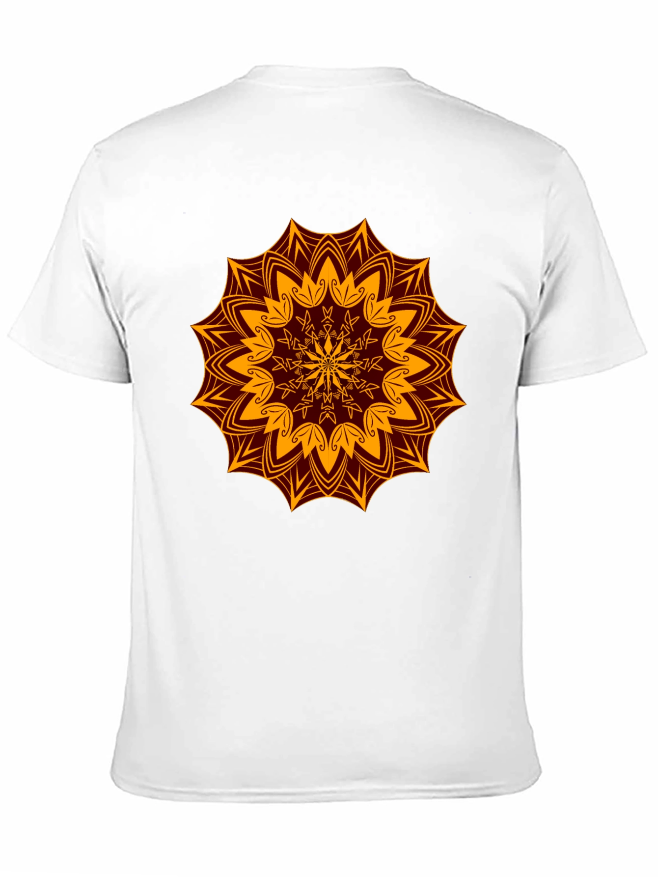 Floral Mandala Print Black T-Shirt