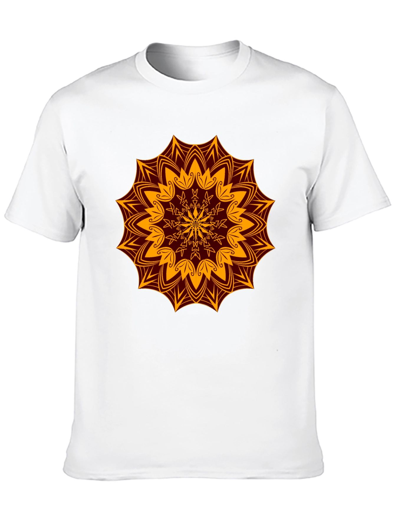 Floral Mandala Print Black T-Shirt