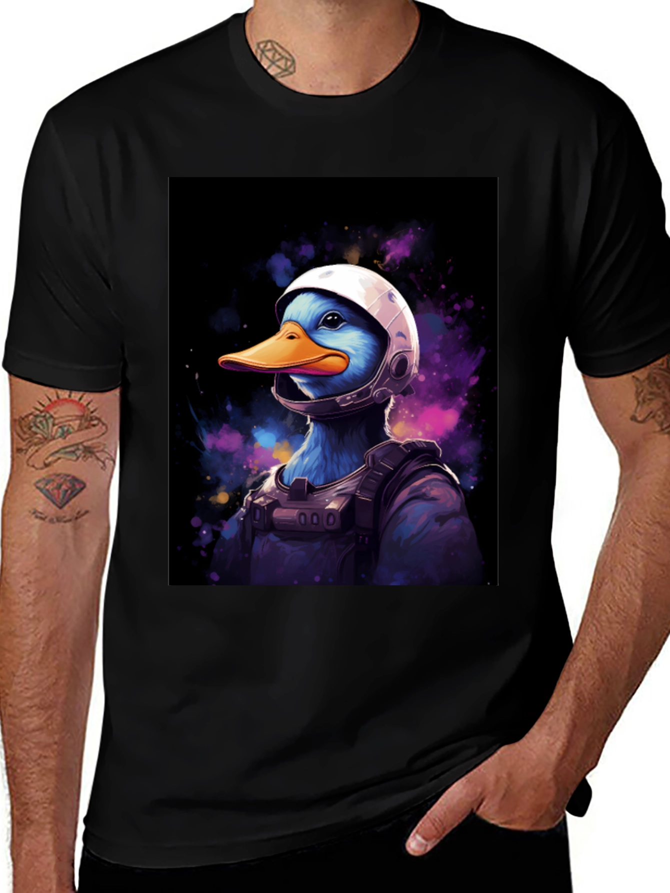 Astronaut Duck Graphic Tee - Unique Streetwear