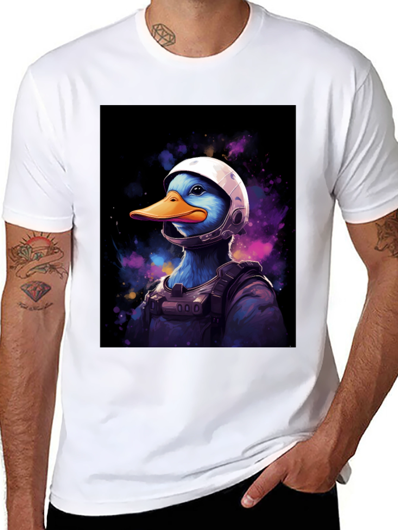 Astronaut Duck Graphic Tee - Unique Streetwear