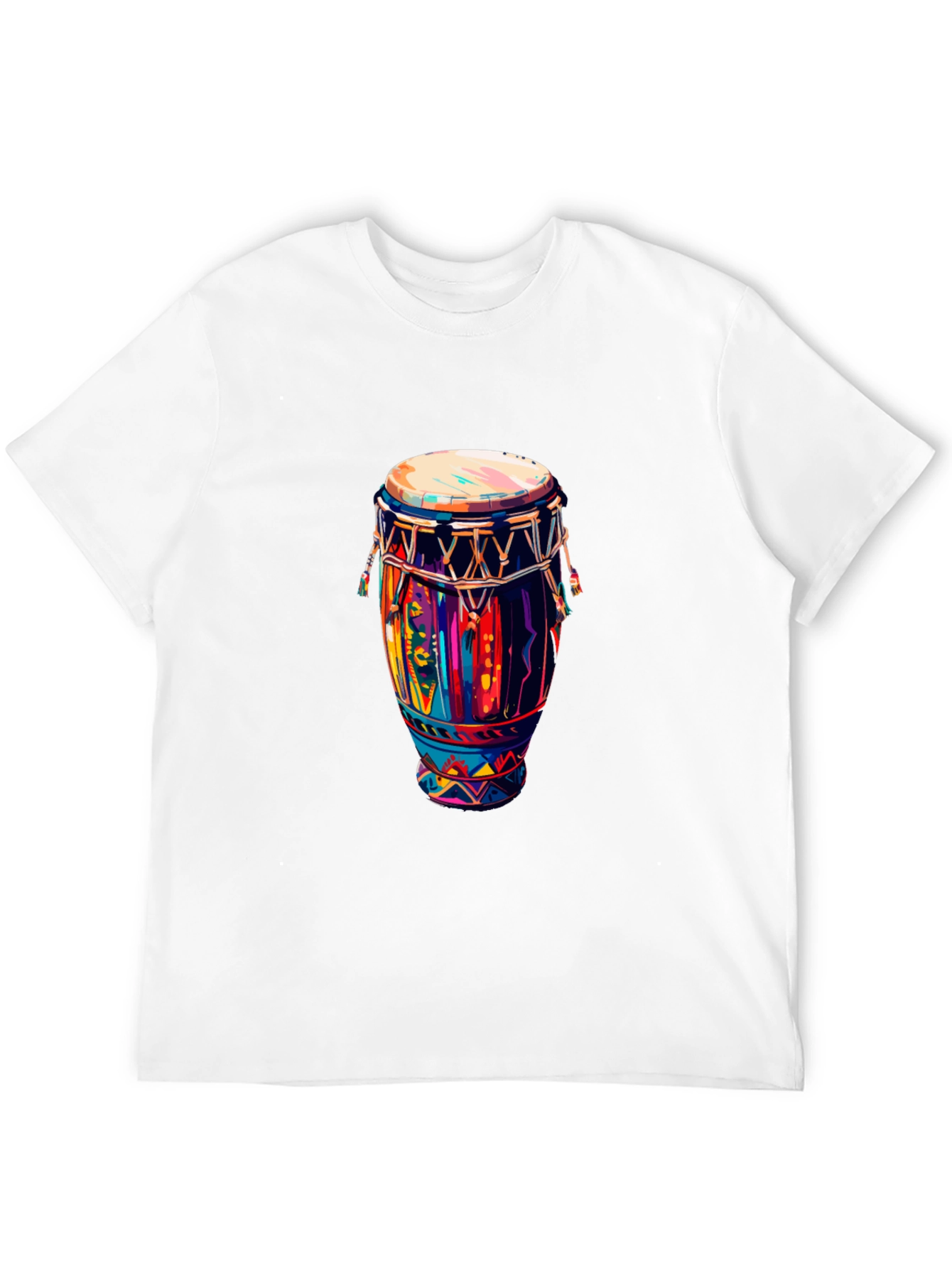 Vibrant Drum Graphic Tee - Black Unisex T-Shirt