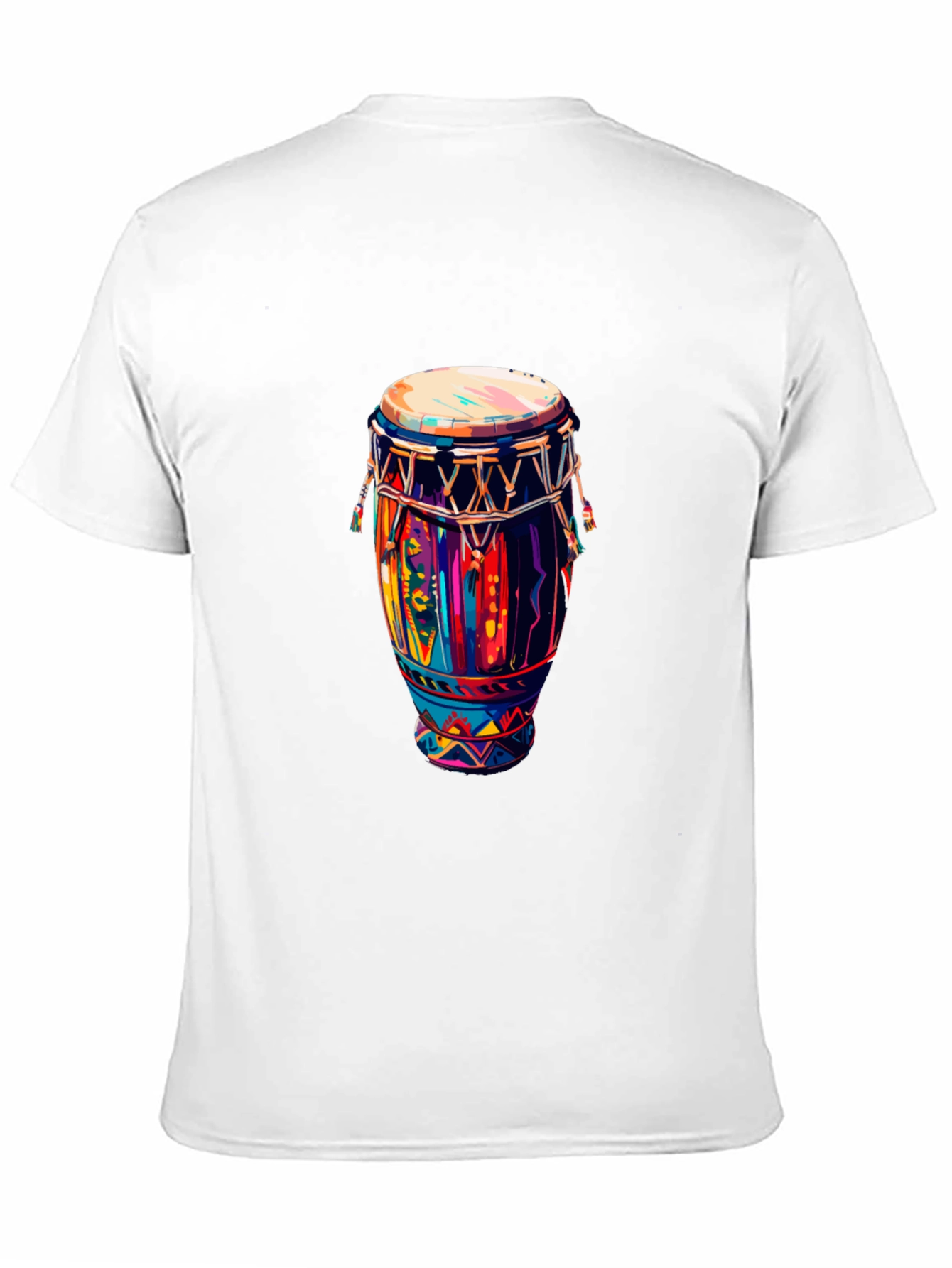 Vibrant Drum Graphic Tee - Black Unisex T-Shirt