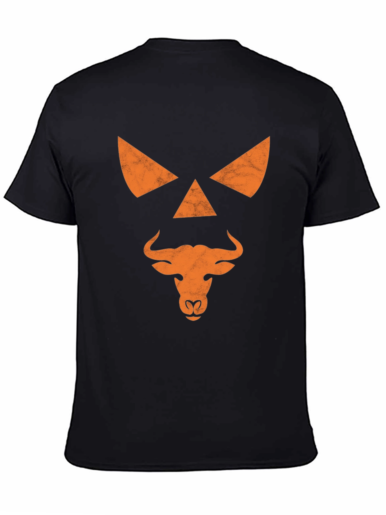 Bull Jack-O-Lantern Graphic Tee - Halloween Shirt