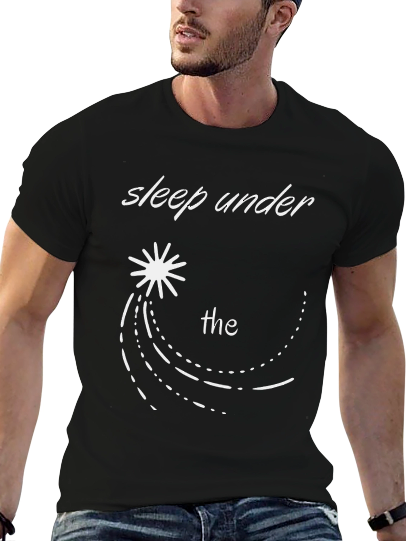 Sleep Under the Stars Black Graphic T-Shirt