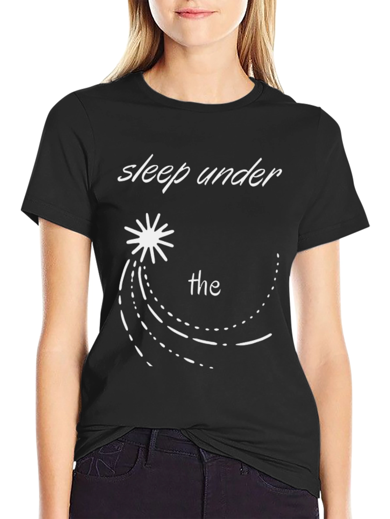 Sleep Under the Stars Black Graphic T-Shirt