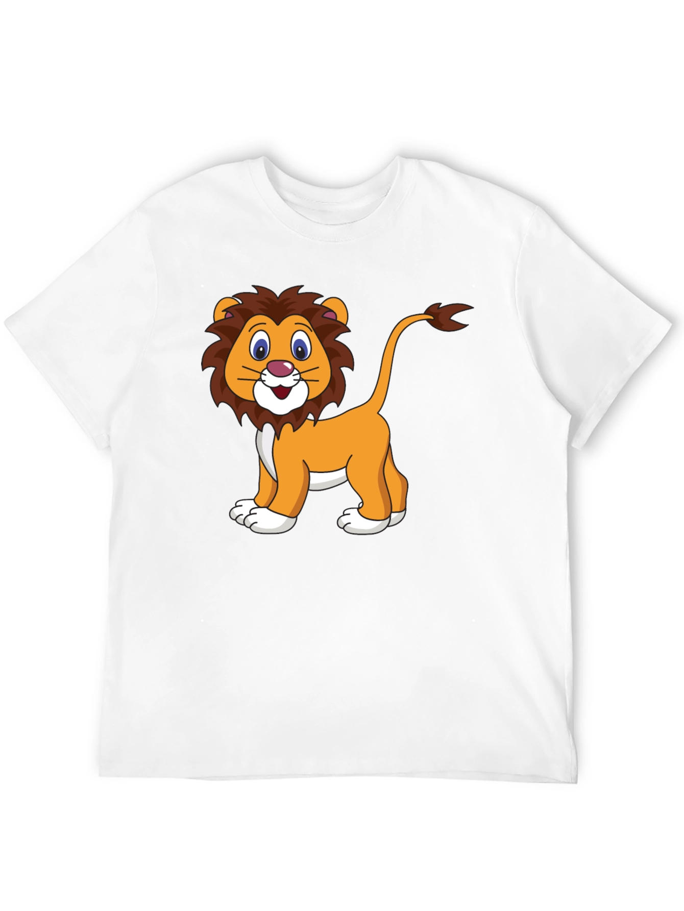 Cartoon Lion Black T-Shirt