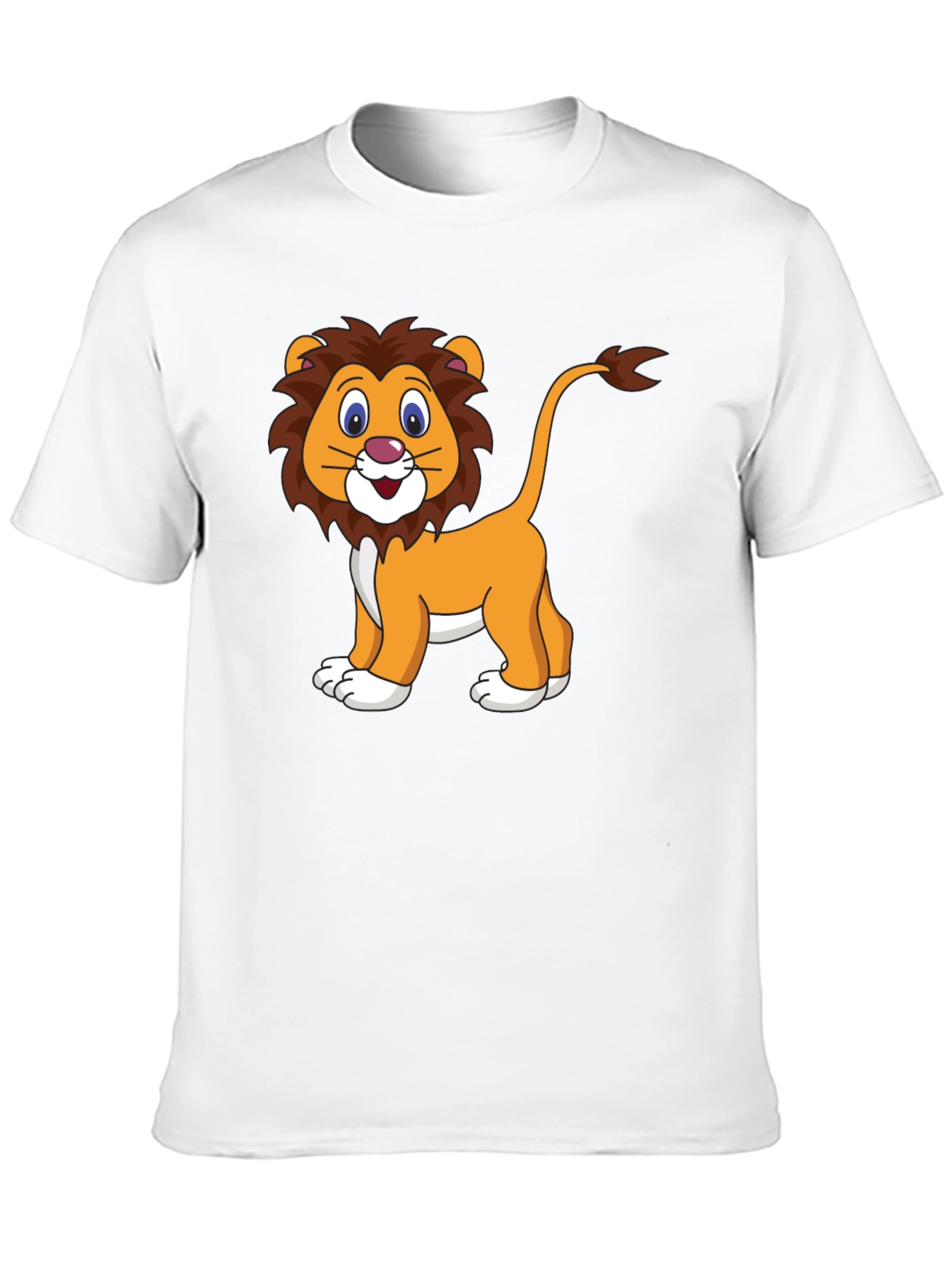 Cartoon Lion Black T-Shirt
