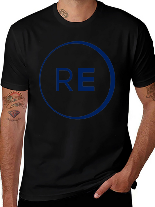 Mens Black Graphic Tee - Circle RE Design