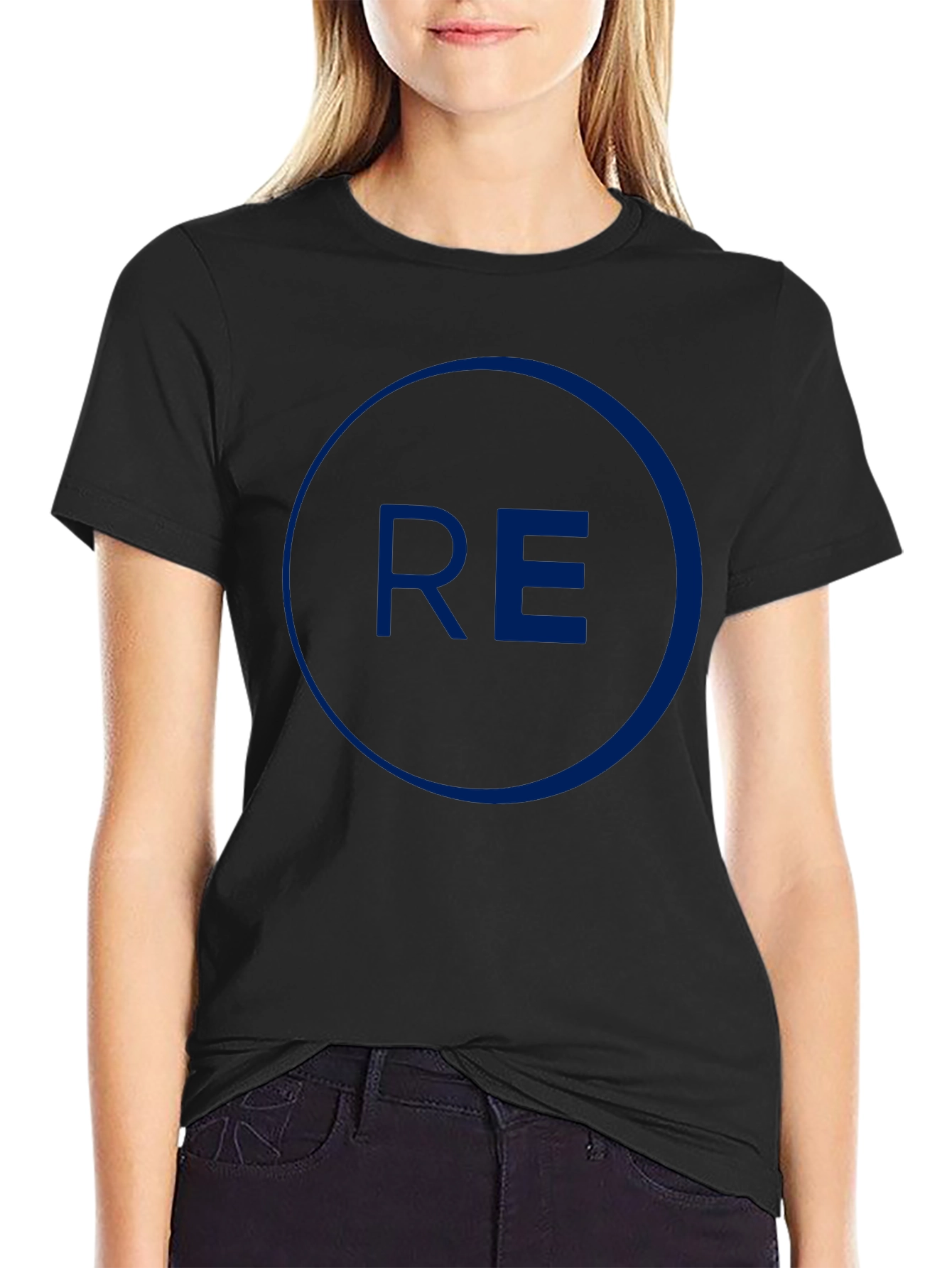 Mens Black Graphic Tee - Circle RE Design