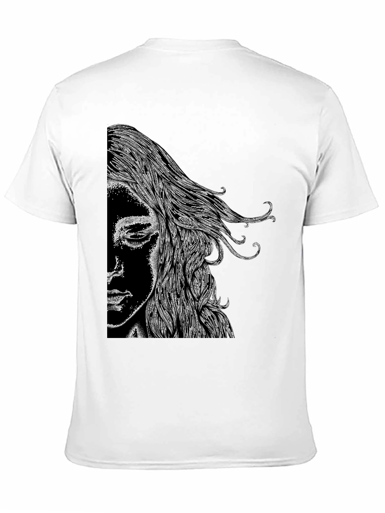 Abstract Portrait Graphic Black T-Shirt