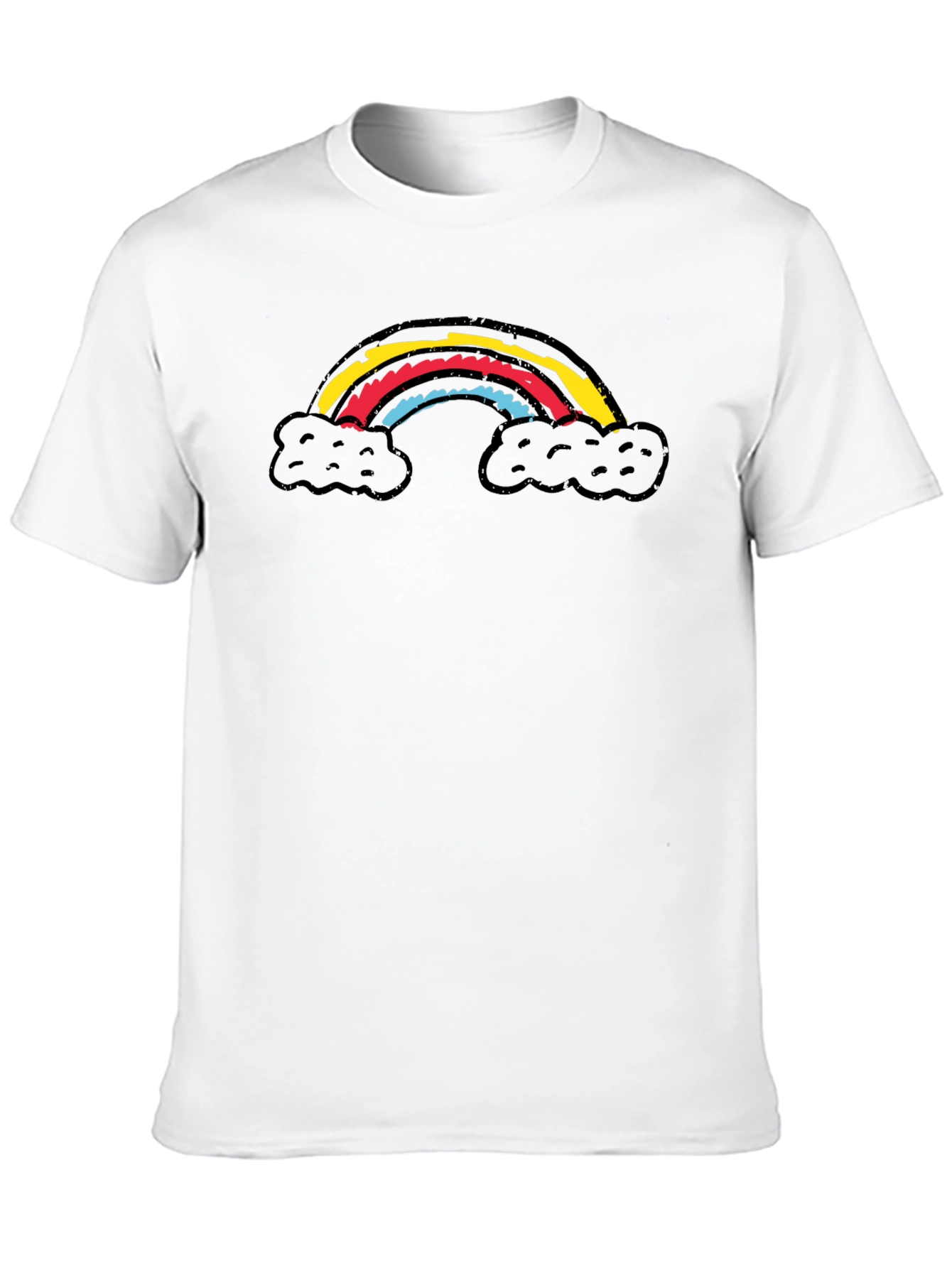 Rainbow Cloud Graphic Black T-Shirt