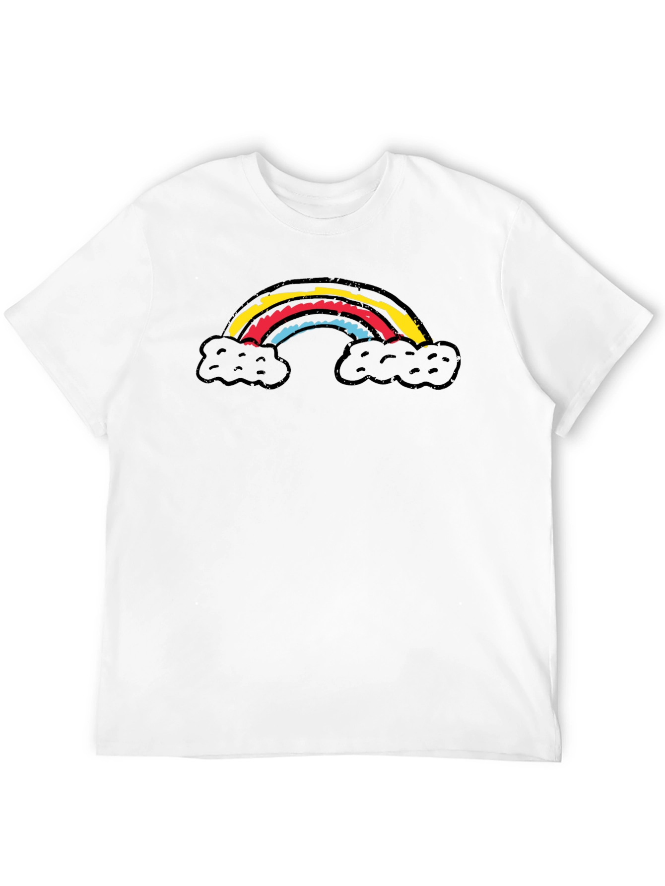 Rainbow Cloud Graphic Black T-Shirt