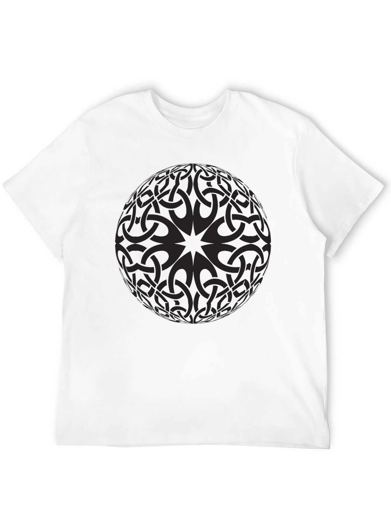 Celtic Knot Sphere Graphic Tee - Mens Black T-Shirt