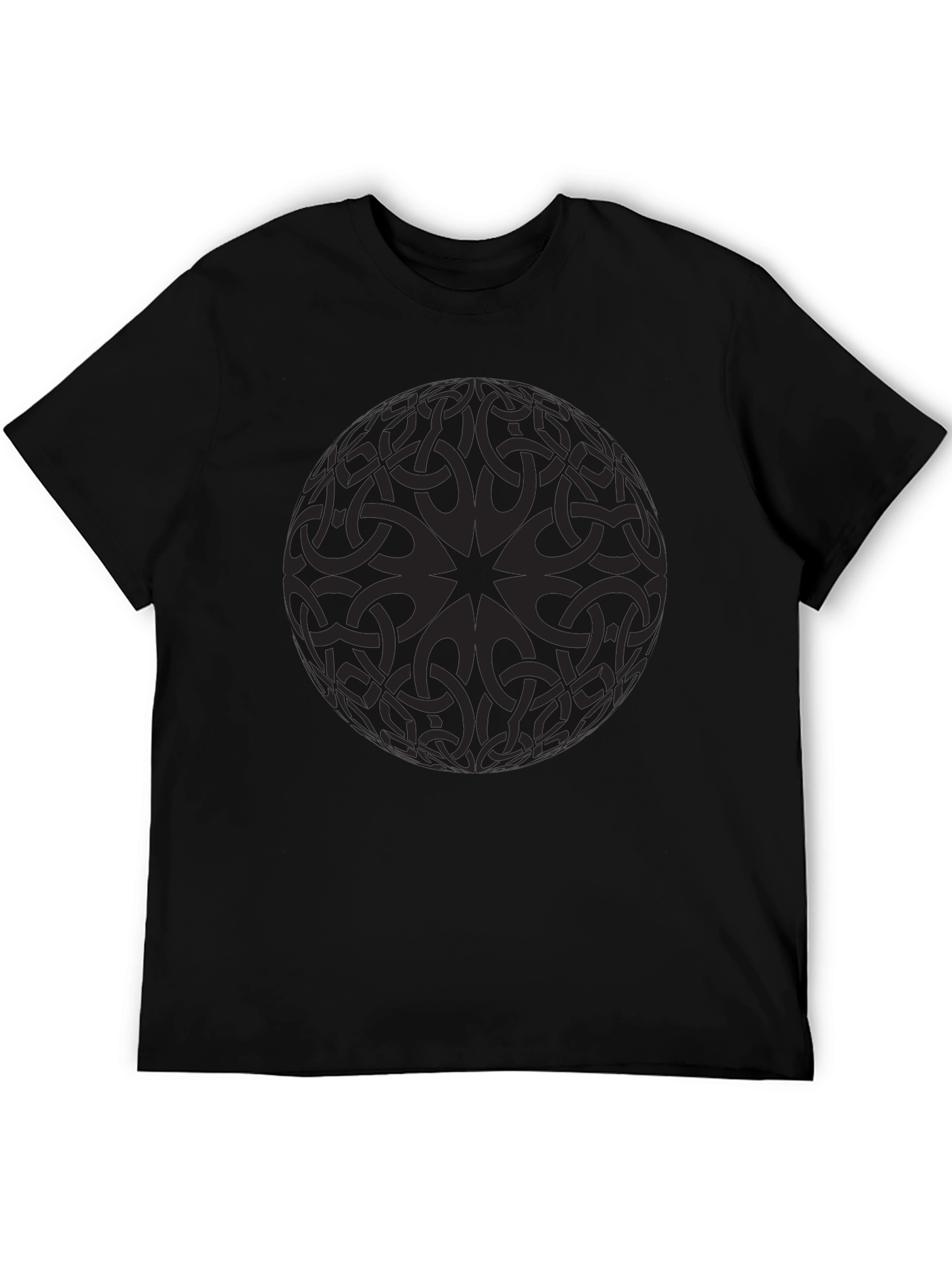 Celtic Knot Sphere Graphic Tee - Mens Black T-Shirt
