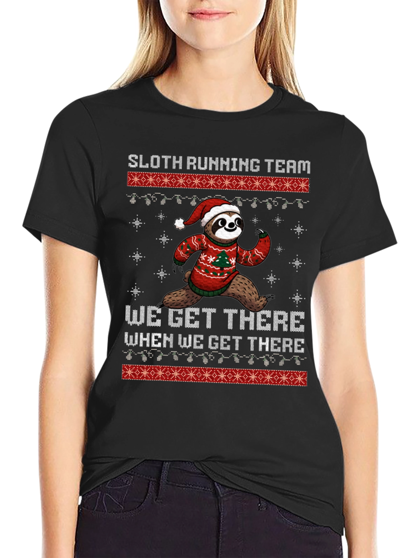 Sloth Running Team Christmas T-Shirt
