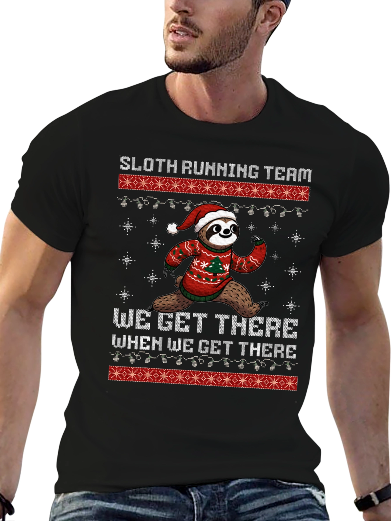 Sloth Running Team Christmas T-Shirt