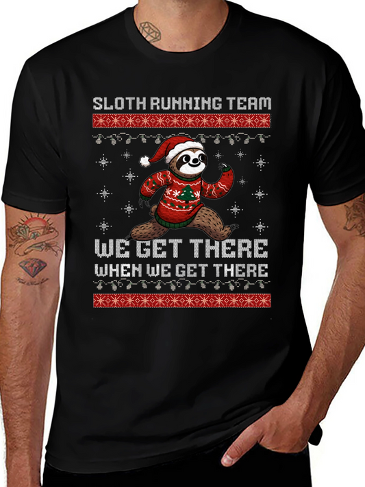Sloth Running Team Christmas T-Shirt