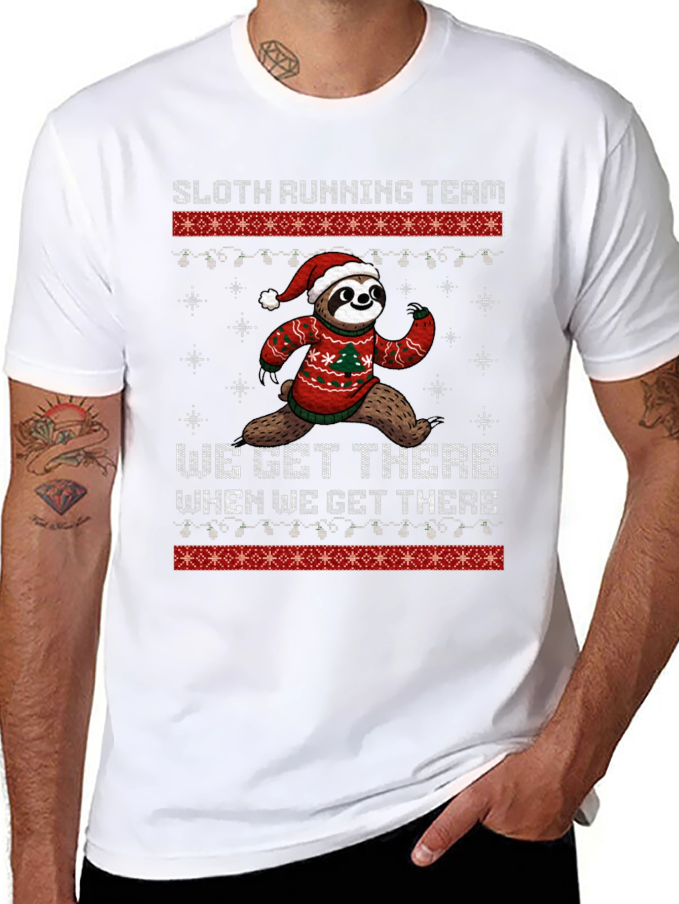 Sloth Running Team Christmas T-Shirt