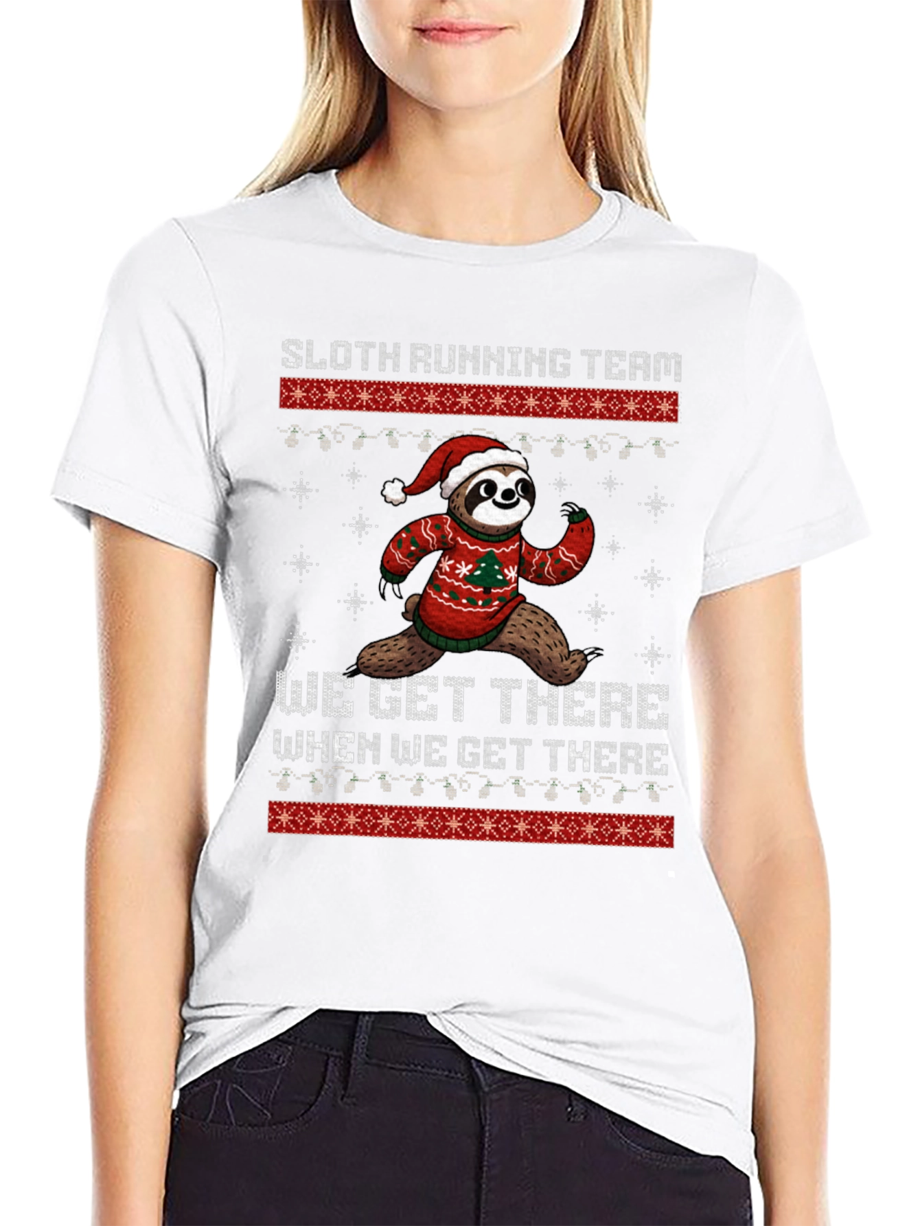 Sloth Running Team Christmas T-Shirt