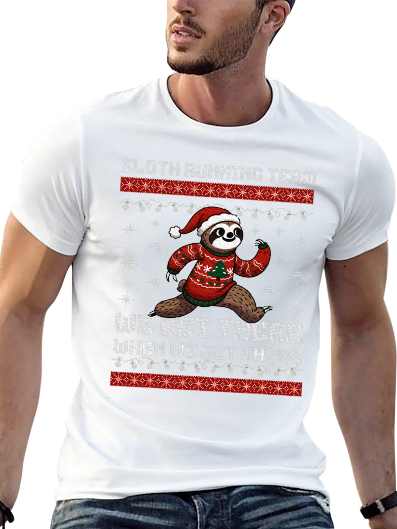 Sloth Running Team Christmas T-Shirt
