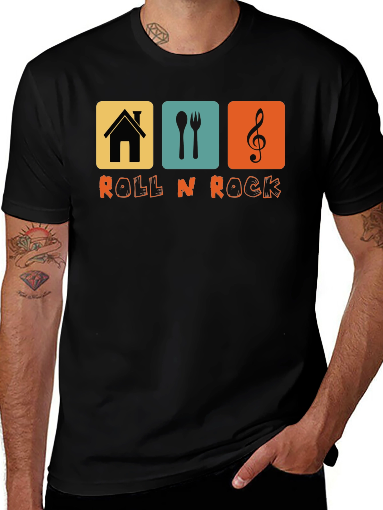 Retro Roll N Rock Graphic T-Shirt