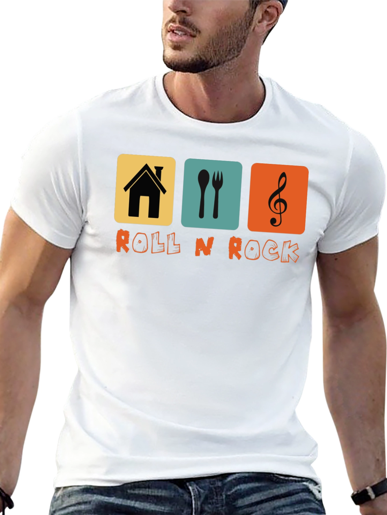 Retro Roll N Rock Graphic T-Shirt