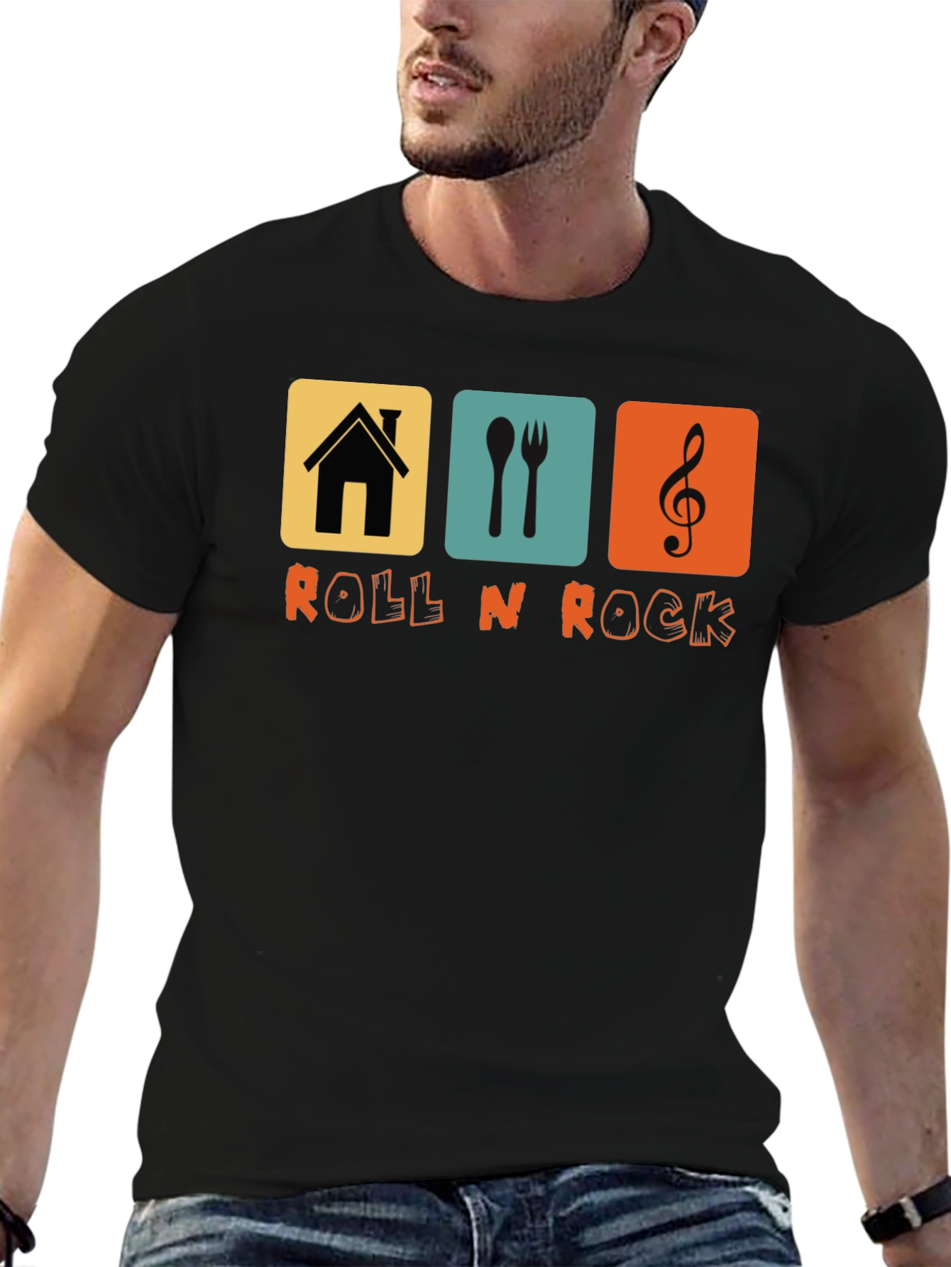 Retro Roll N Rock Graphic T-Shirt