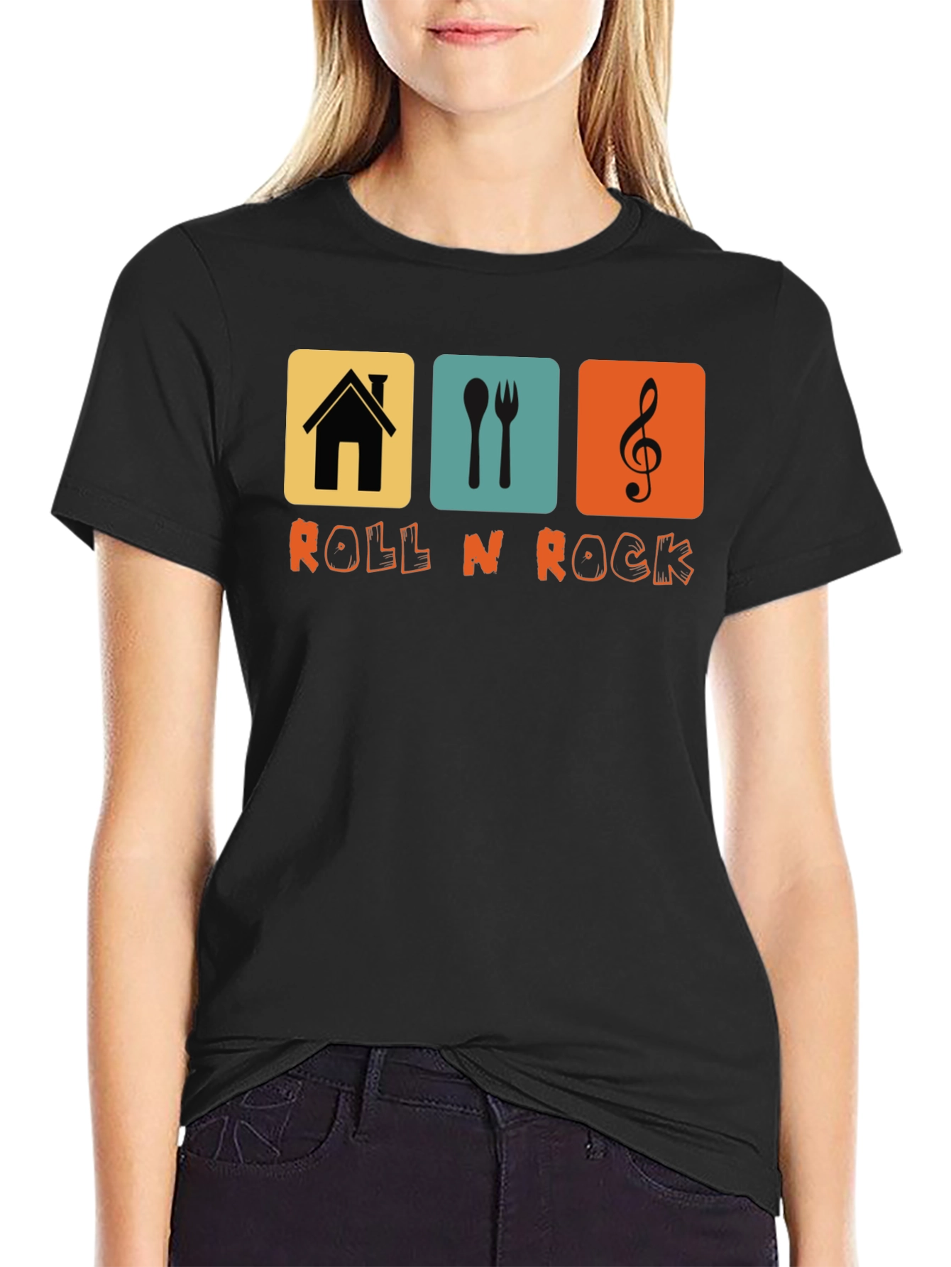 Retro Roll N Rock Graphic T-Shirt